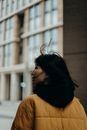 Woman in Yellow Bubble Jacket