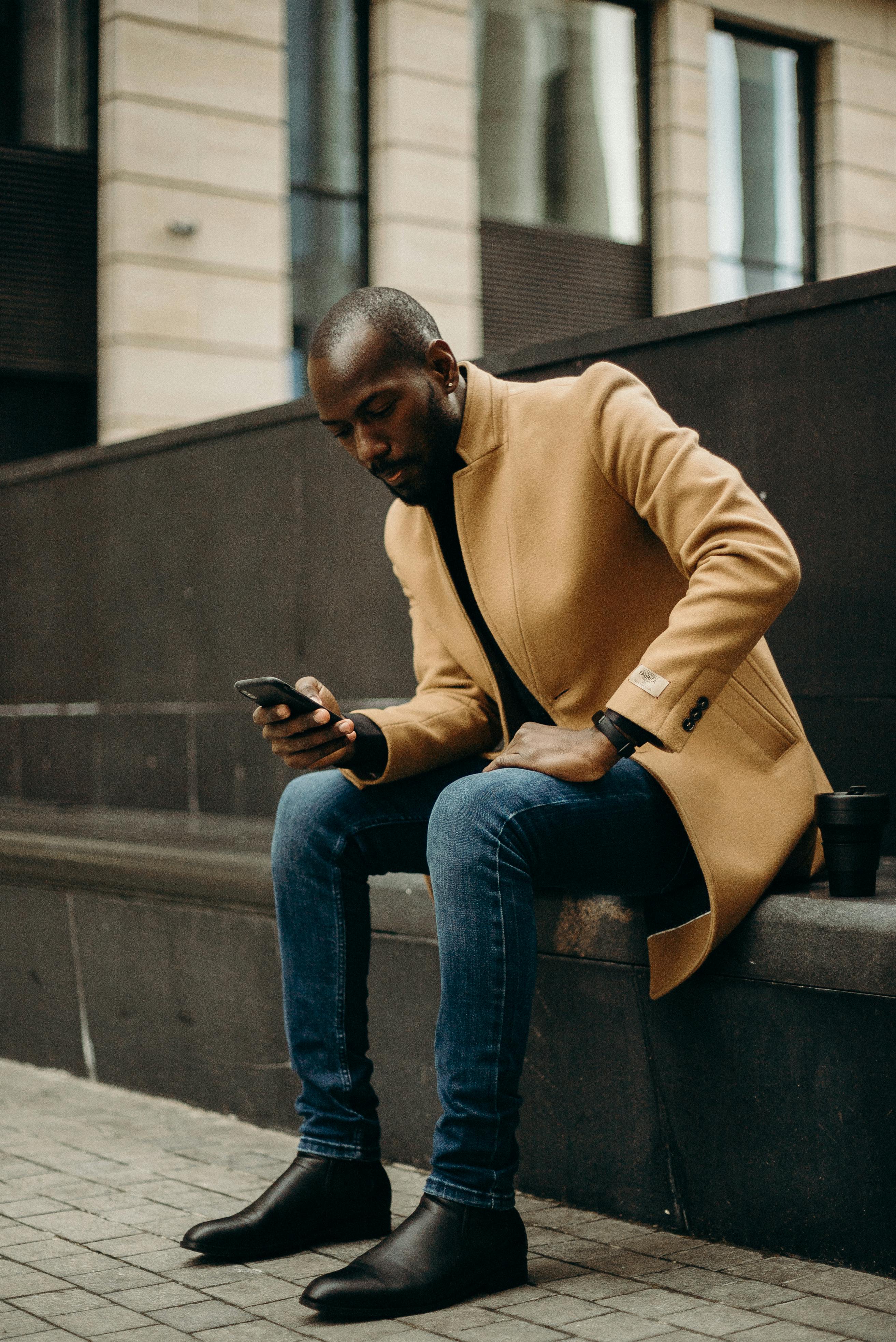 man sitting on bench