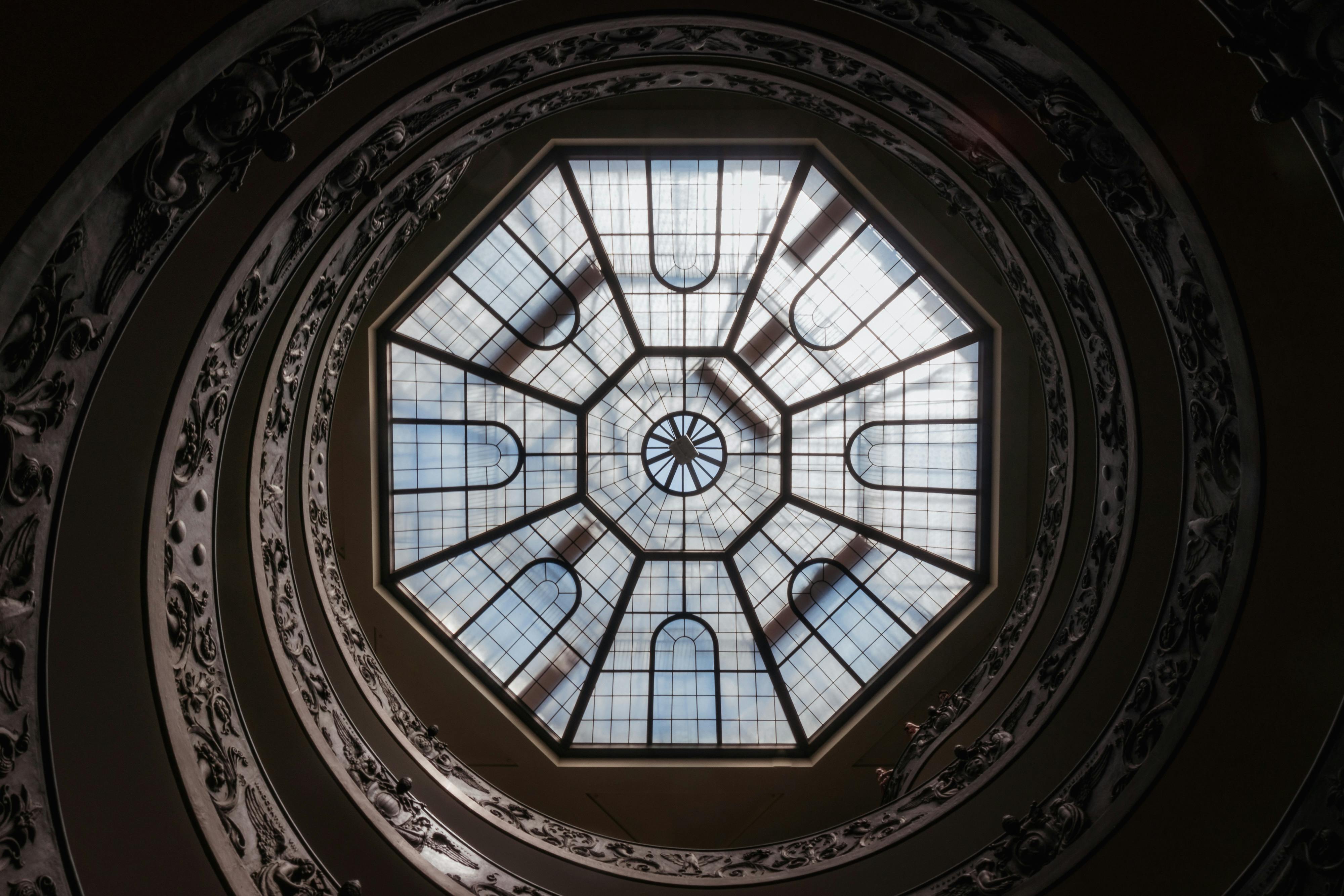 Photo Of Stained Glass Ceiling · Free Stock Photo