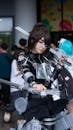 Cosplayer in Futuristic Sci-Fi Armor Costume