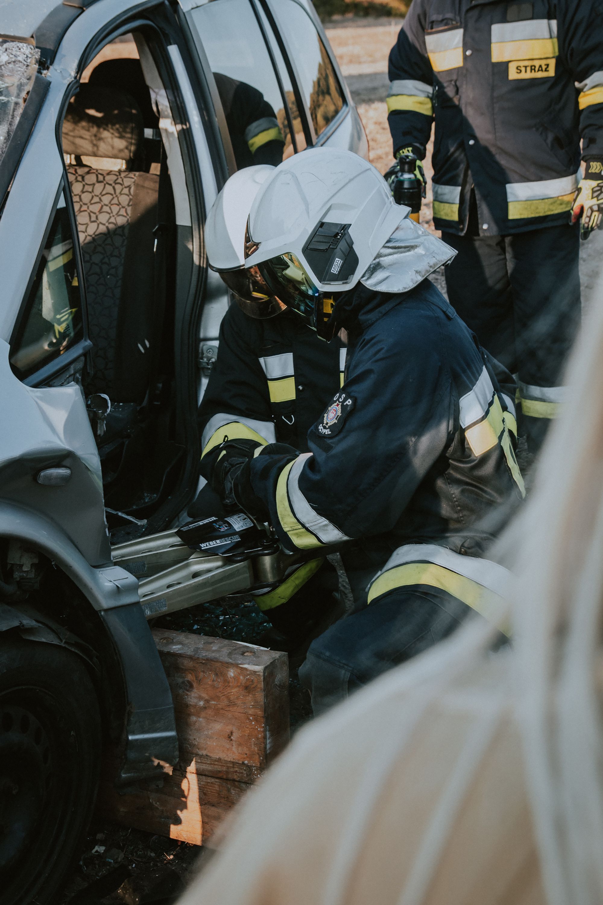 Echipaj de intervenție la accident rutier pe autostrada A1 în zona Belinț, Timiș