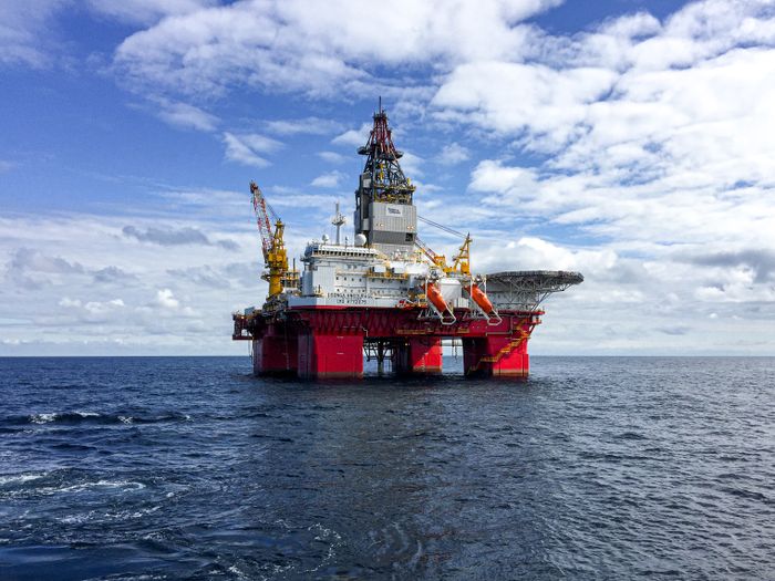 An oil platform at sea