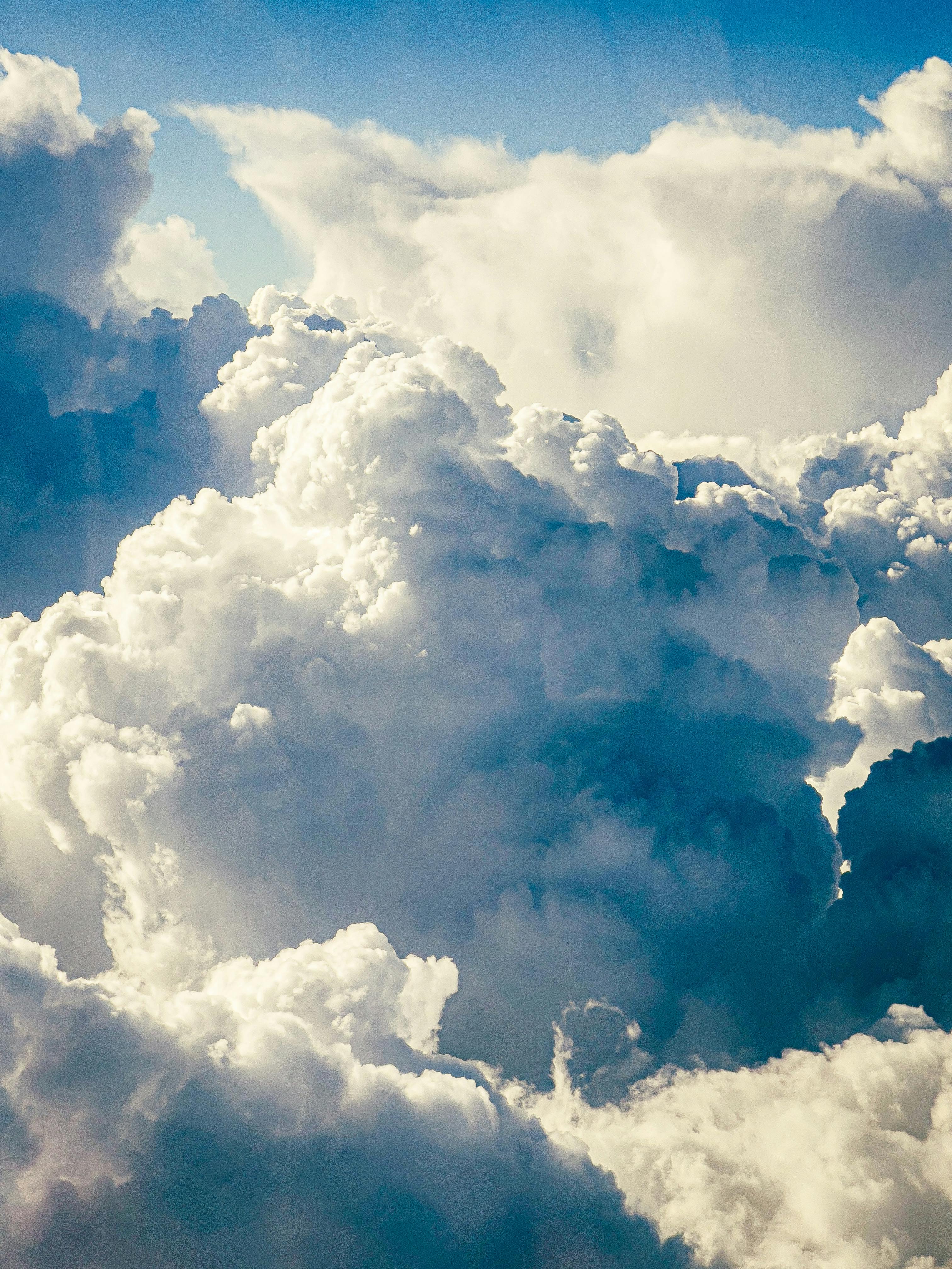 A stunning aerial view of cumulus clouds over Uzbekistan, capturing the beauty of nature from above.