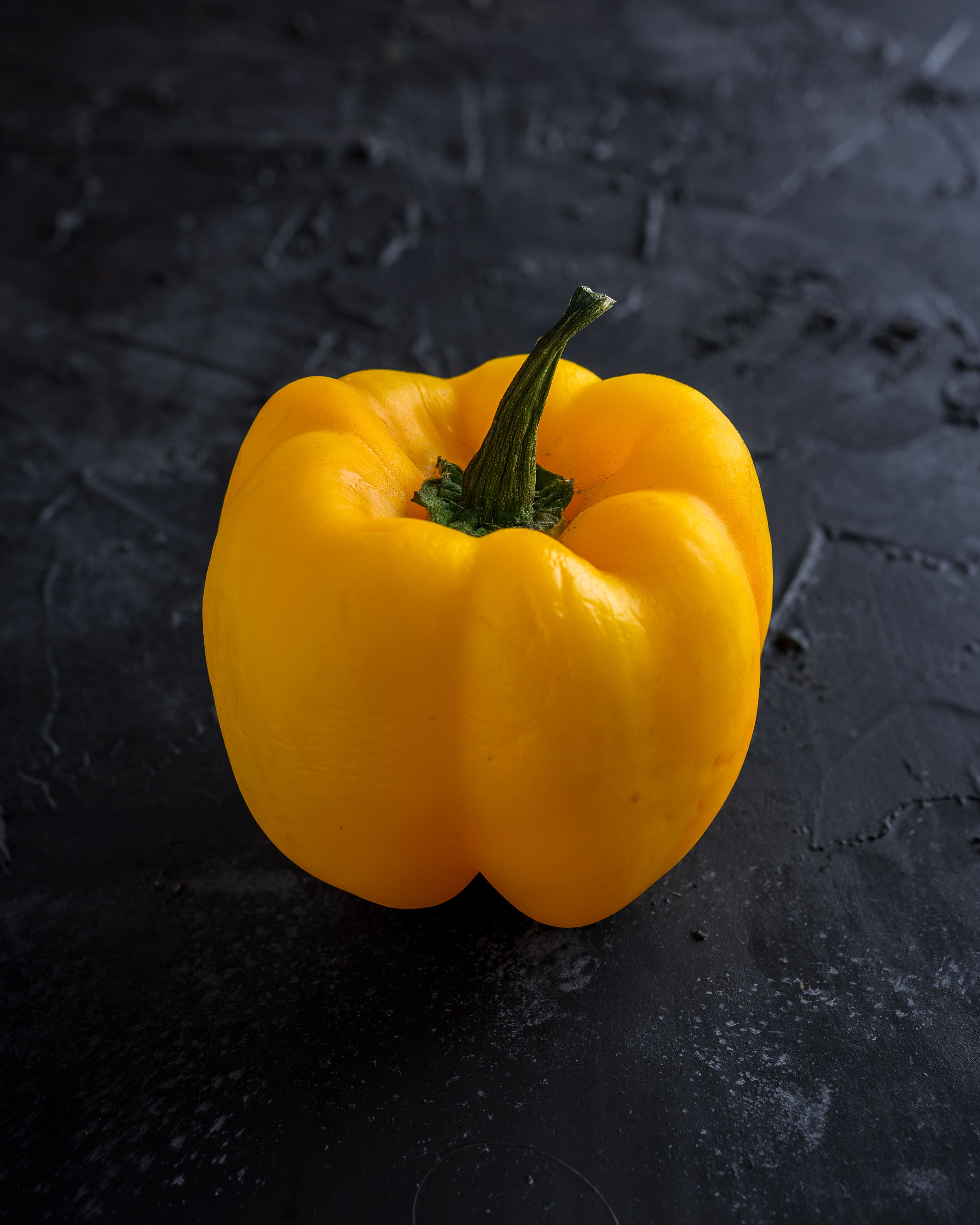 Fresh Yellow Bell Pepper on Dark Background · Free Stock Photo