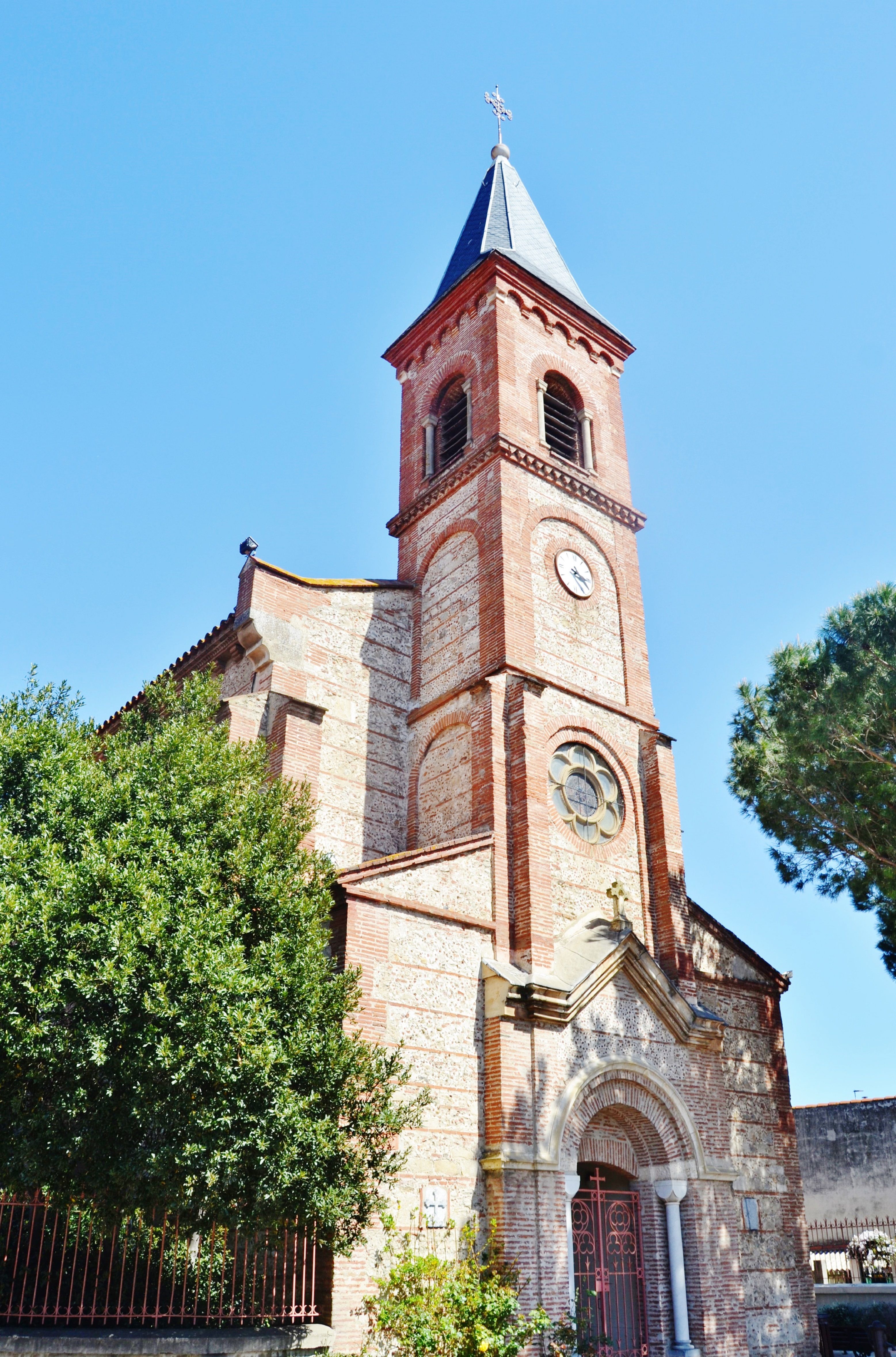 Stunning view of a historic church in Corneilla-del-Vercol, Occitanie, France.