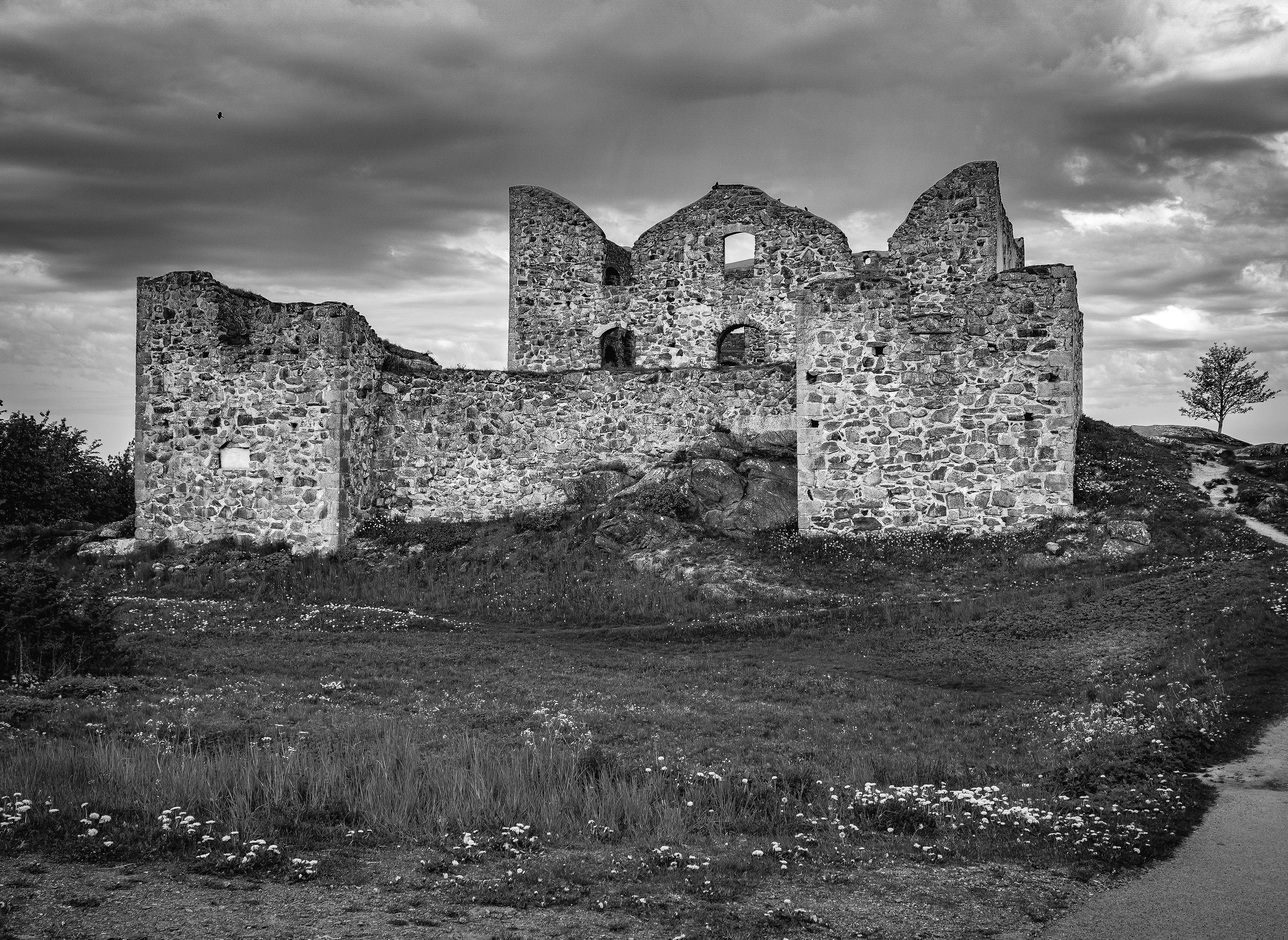 Opuštěný hrad v lese