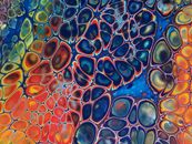 Blue Green and Yellow Abstract Painting