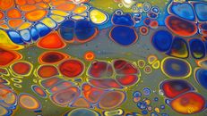 Blue Orange and Green Abstract Painting