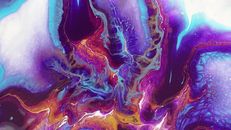 Blue Pink and Yellow Abstract Painting