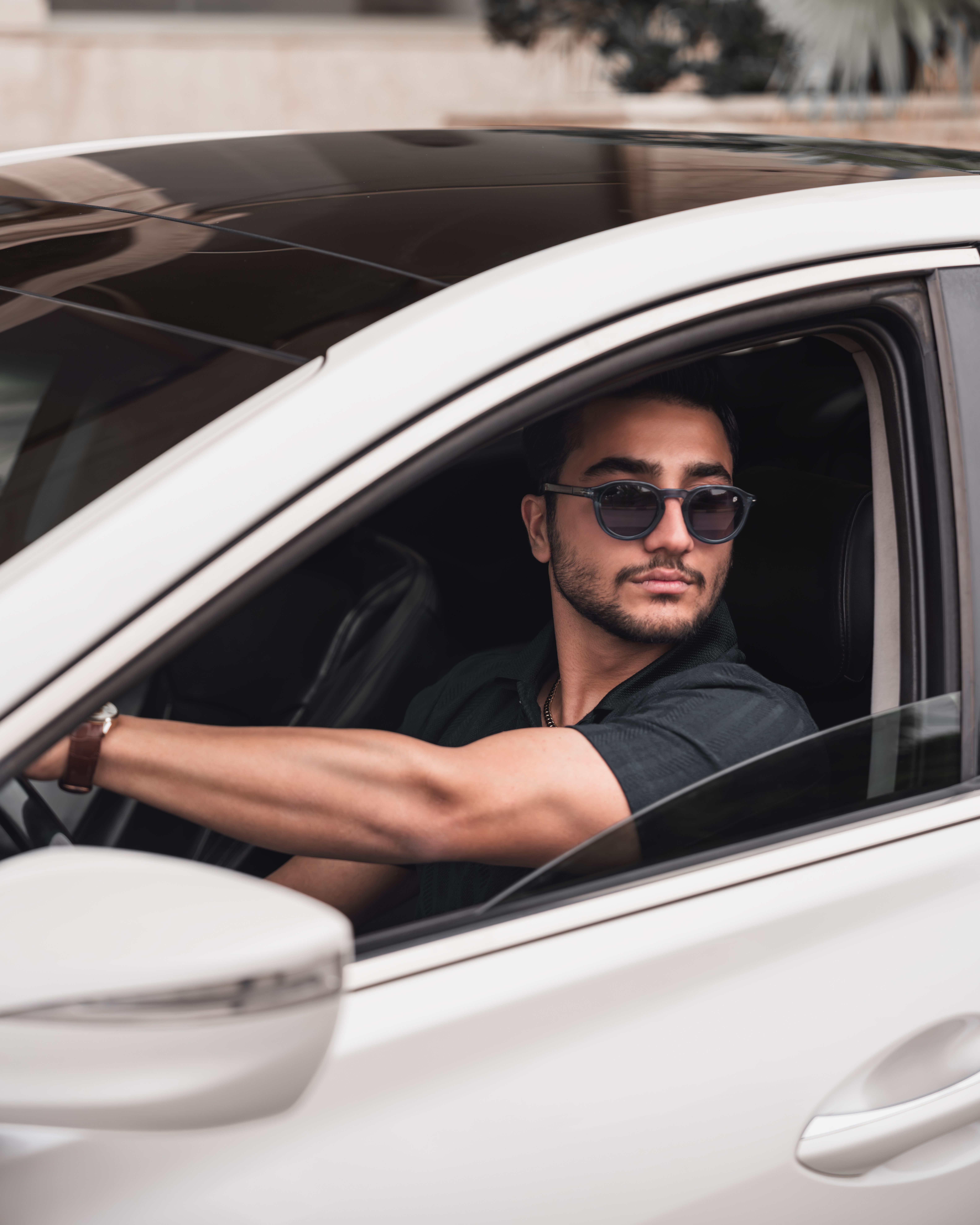 Man Wearing Sunglasses in Car · Free Stock Photo
