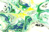 Abstract Fluid Art in Vibrant Greens and Yellows