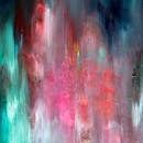 画布上，丰富多彩的抽象绘画以大胆的笔触和充满活力的色调呈现