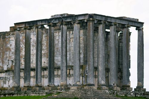 Free Historic Roman temple ruins with columns in Turkey. Stock Photo