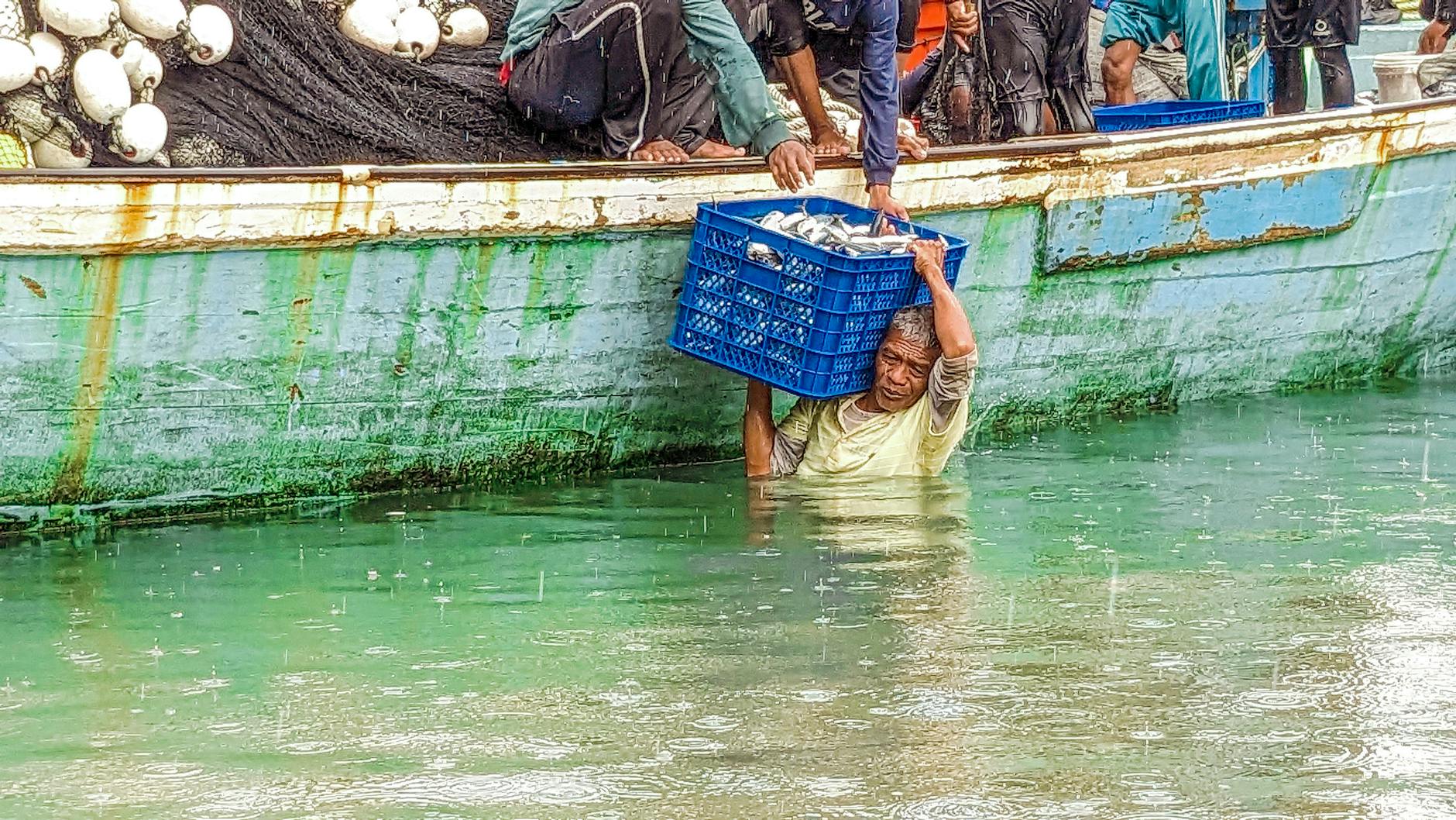 Workers collaborating with technology in a modern workspace
