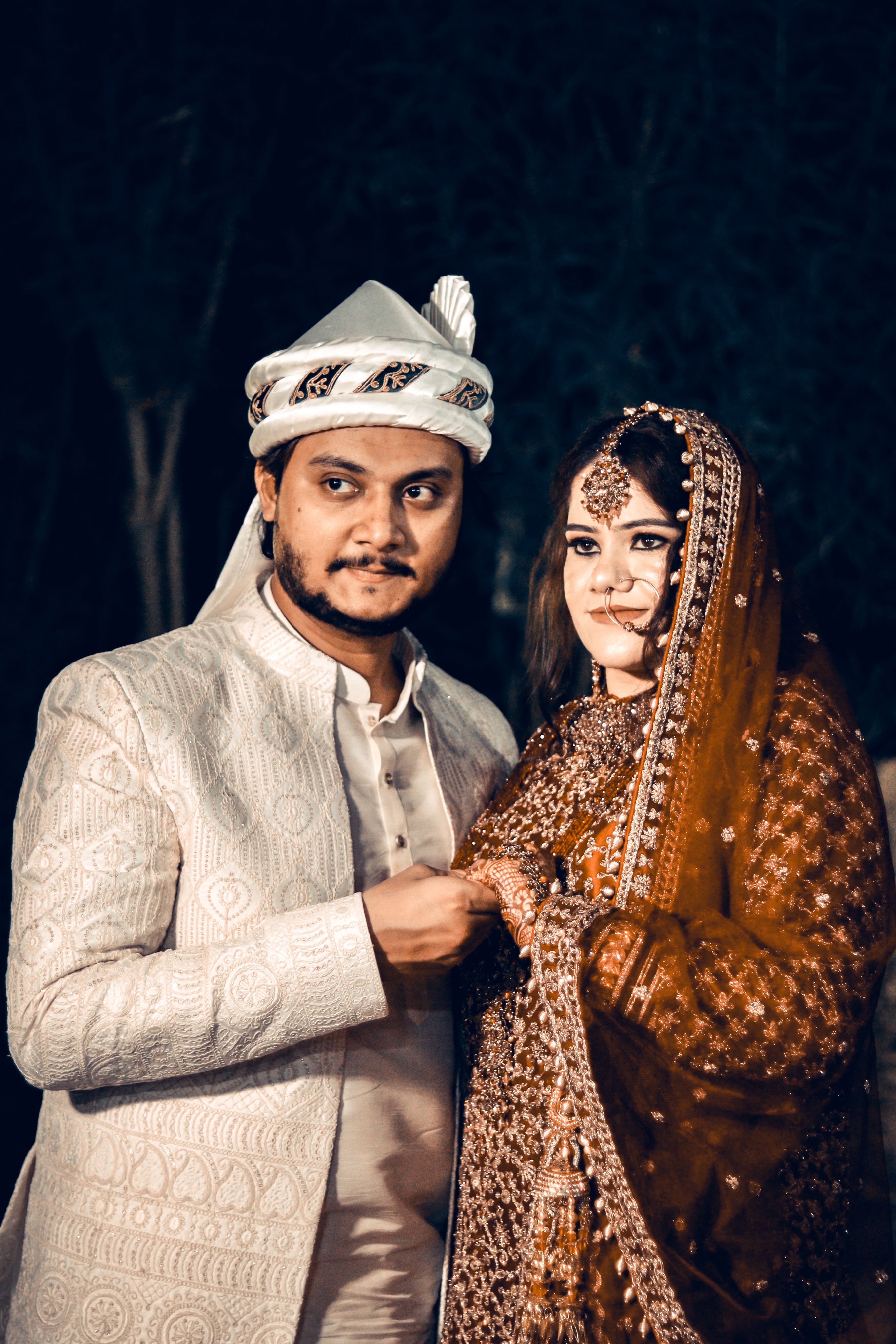 Elegant Indian Wedding Couple Portrait · Free Stock Photo