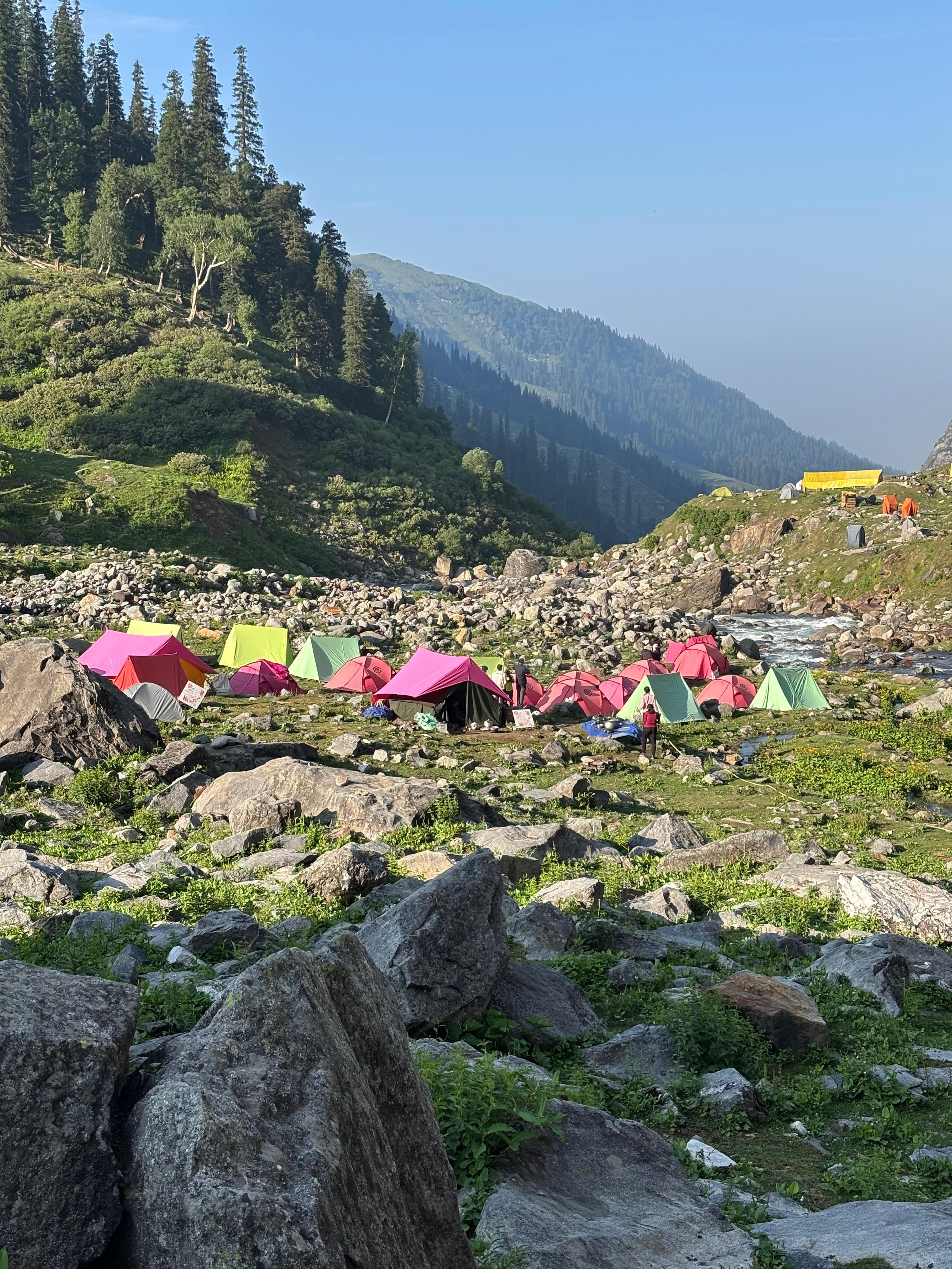 Colorful Camping Tents in Himachal Mountains · Free Stock Photo
