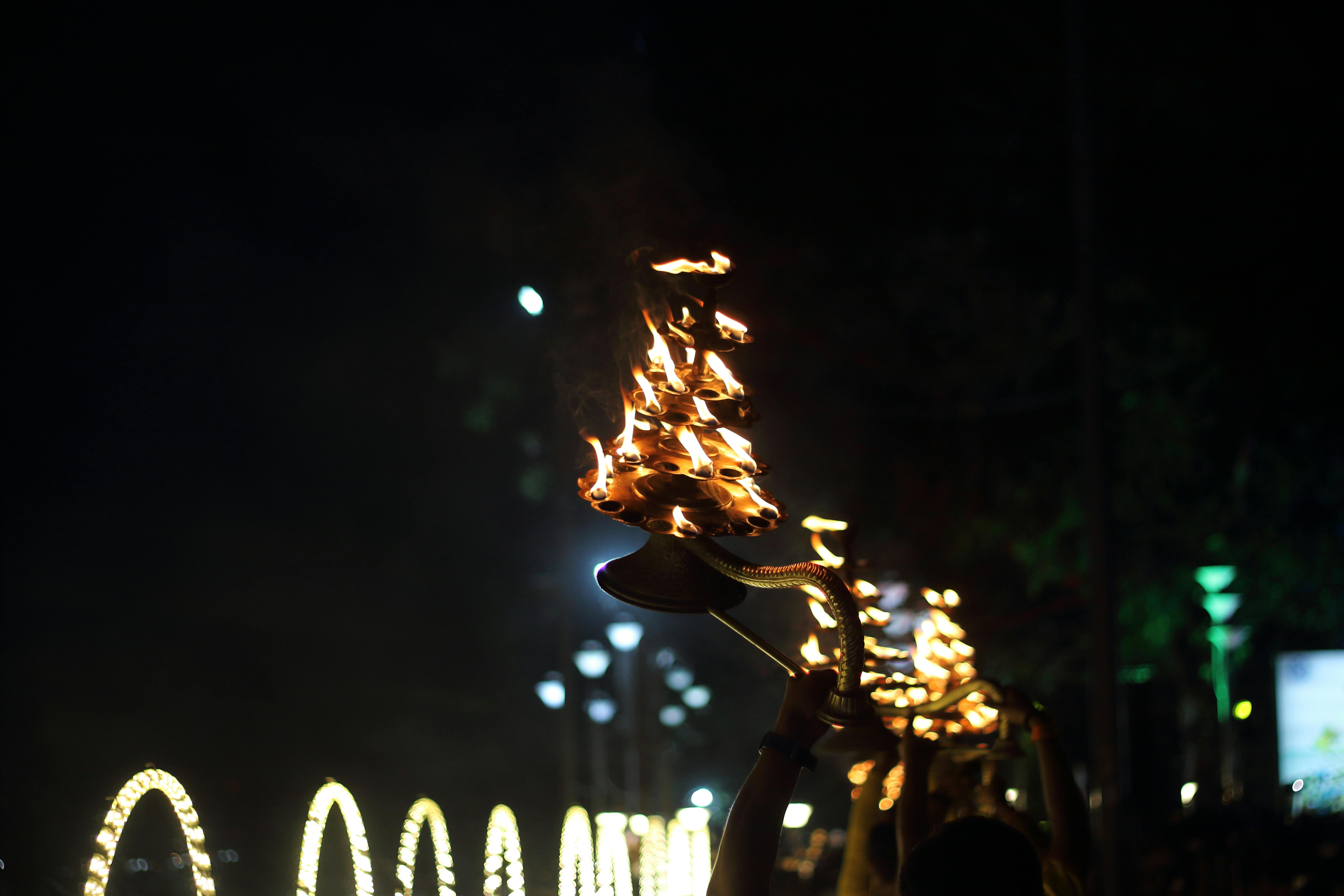 ganga aarti babughat evening  kolkata