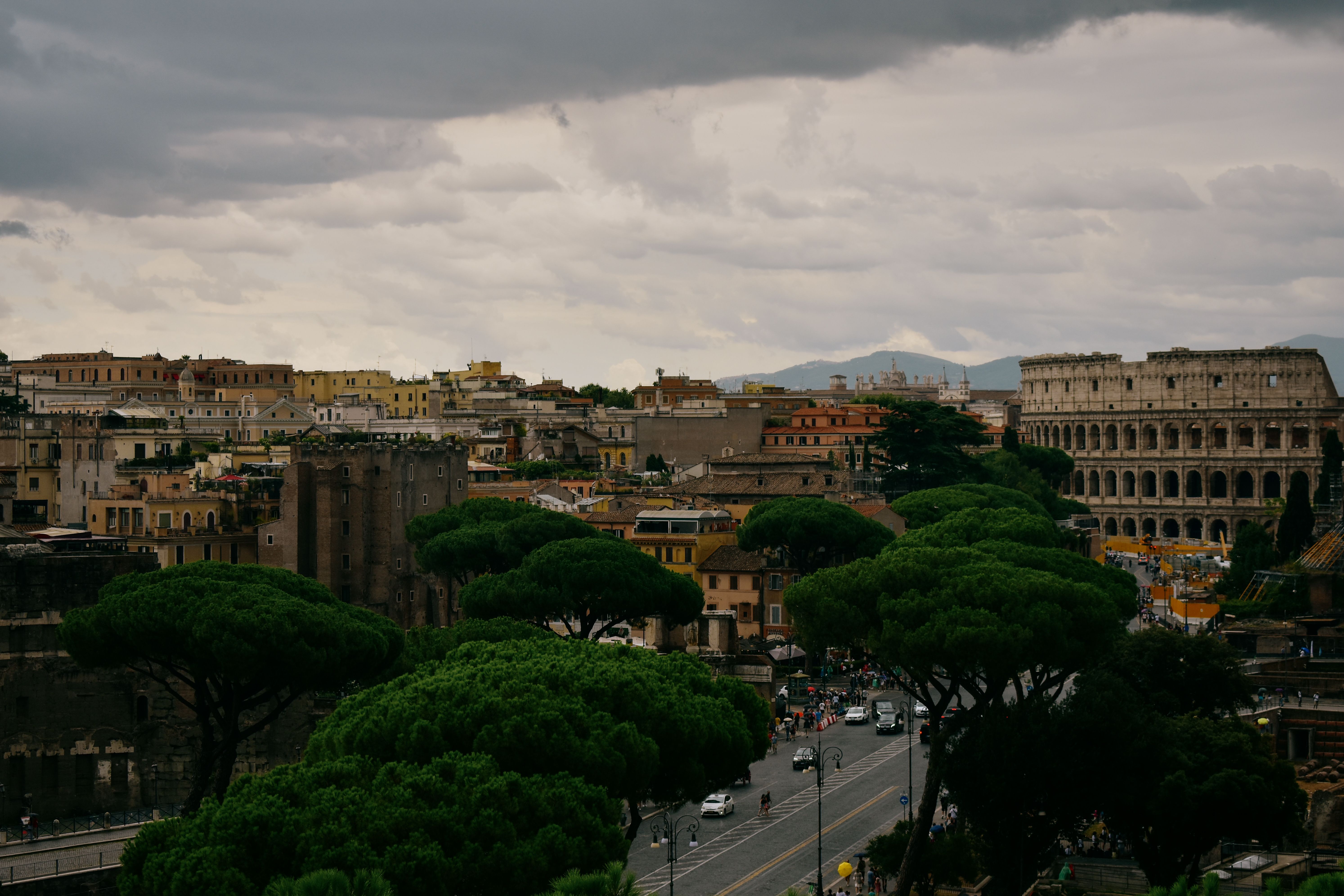 Scenic View of Rome Featuring the Colosseum · Free Stock Photo