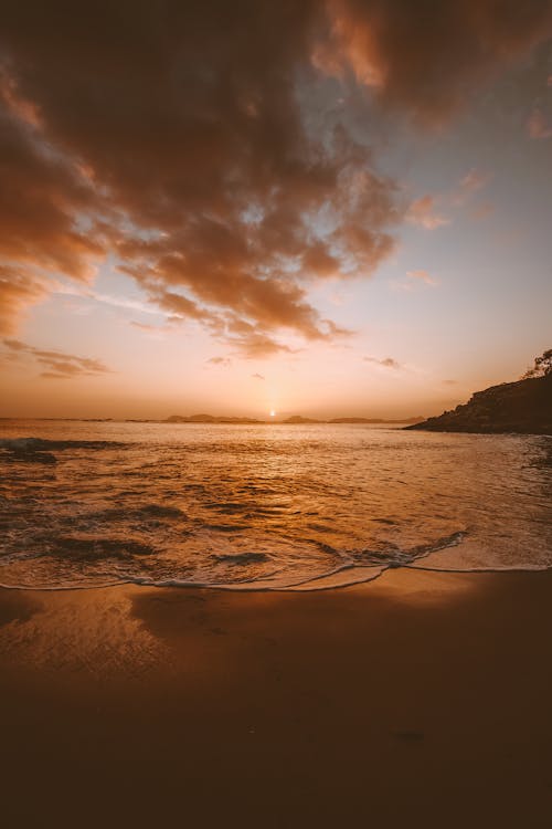 Seashore Scenery during Sunset