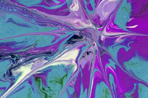 Free Colorful abstract painting with swirling purple and blue patterns. Stock Photo
