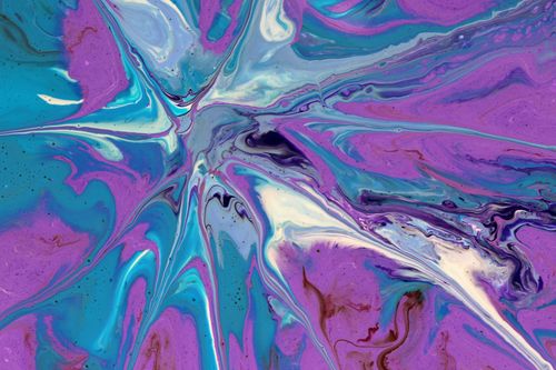 Free Stunning abstract fluid art featuring blue and purple swirls creating a captivating visual impact. Stock Photo