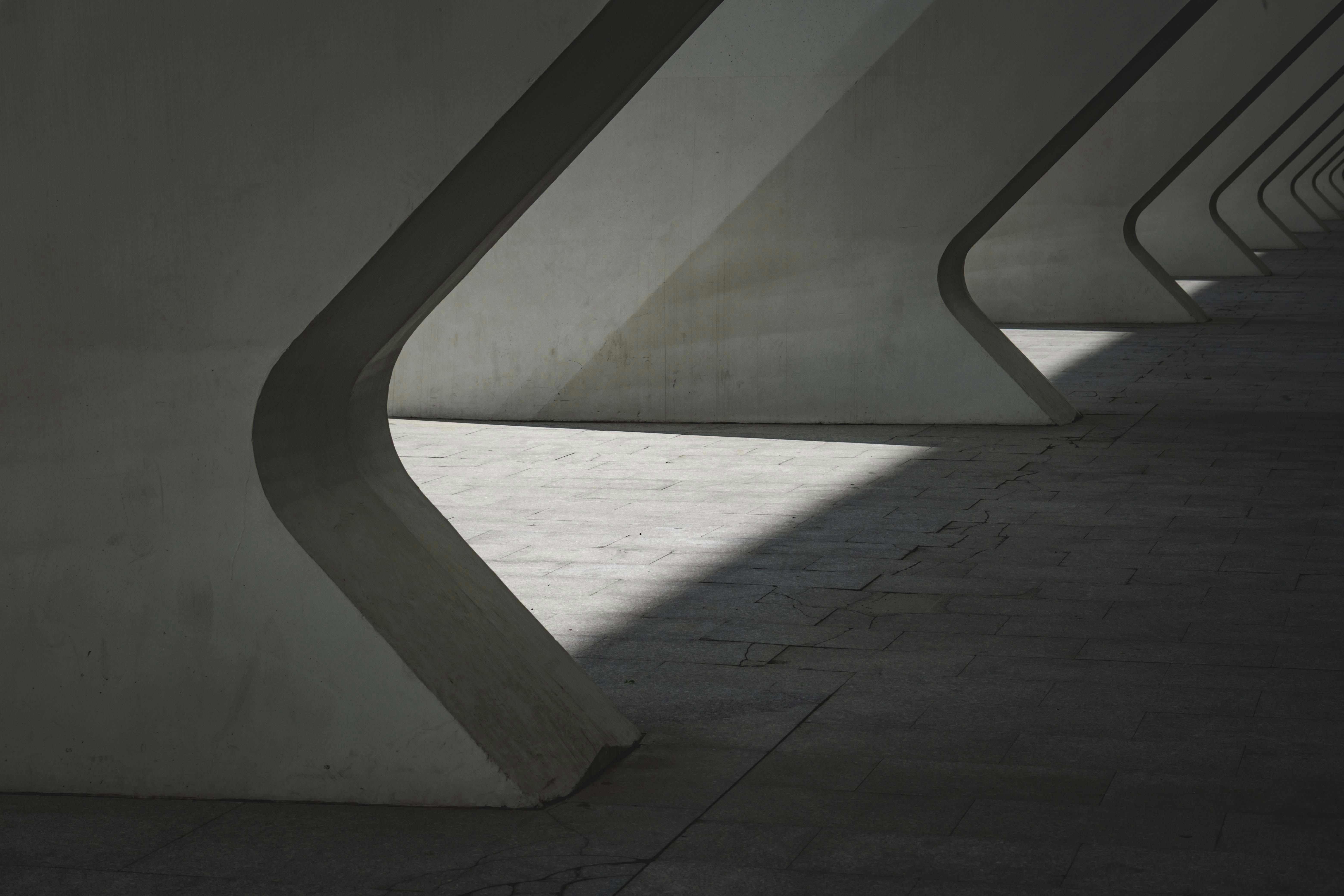 Free Modern architecture with dramatic shadows in Valencia, Spain. Stock Photo