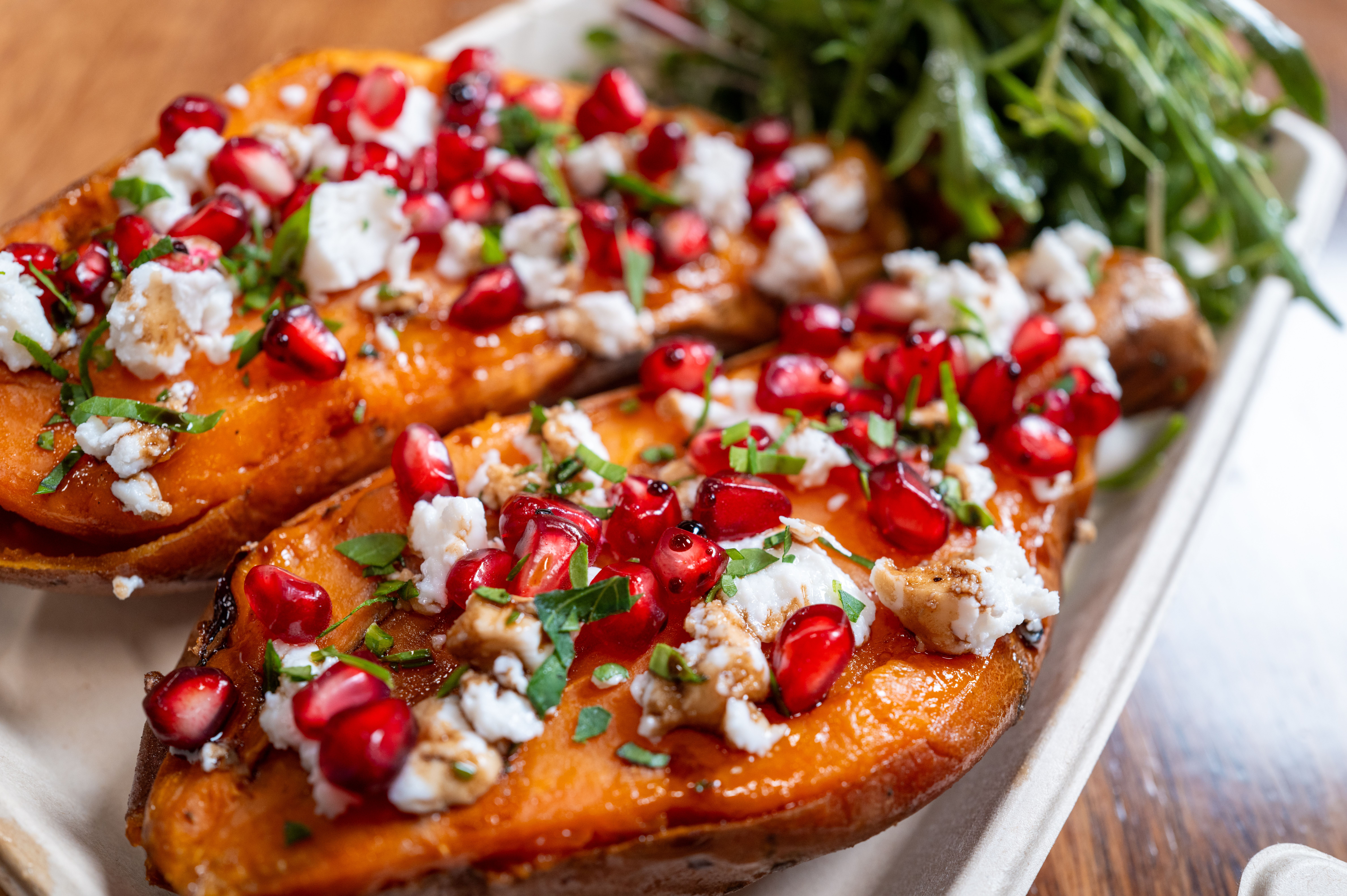 Balanced meal featuring roasted sweet potatoes and grilled chicken breast - best crossfit pre workout meal