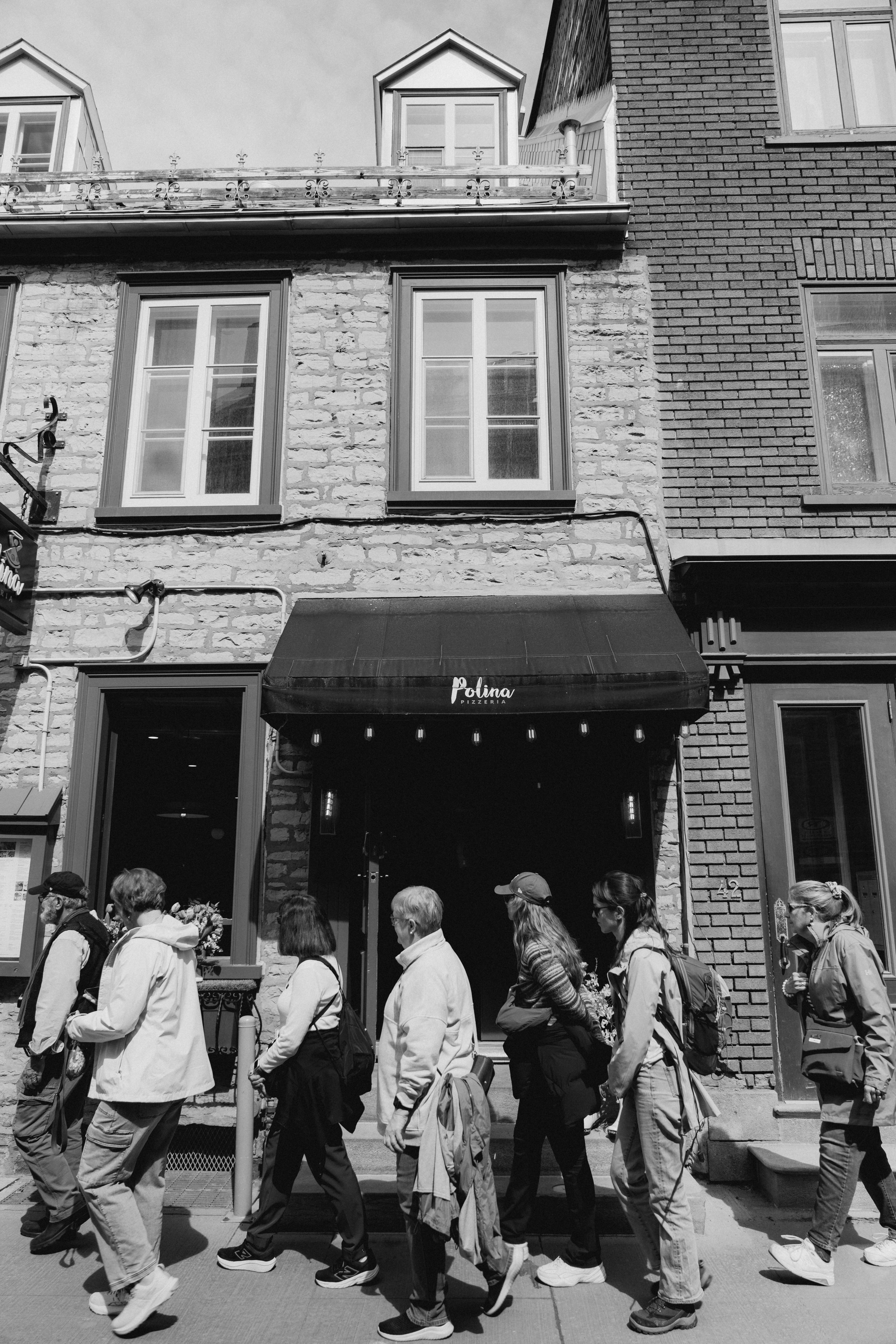 Black and White Street Scene in Old Québec · Free Stock Photo