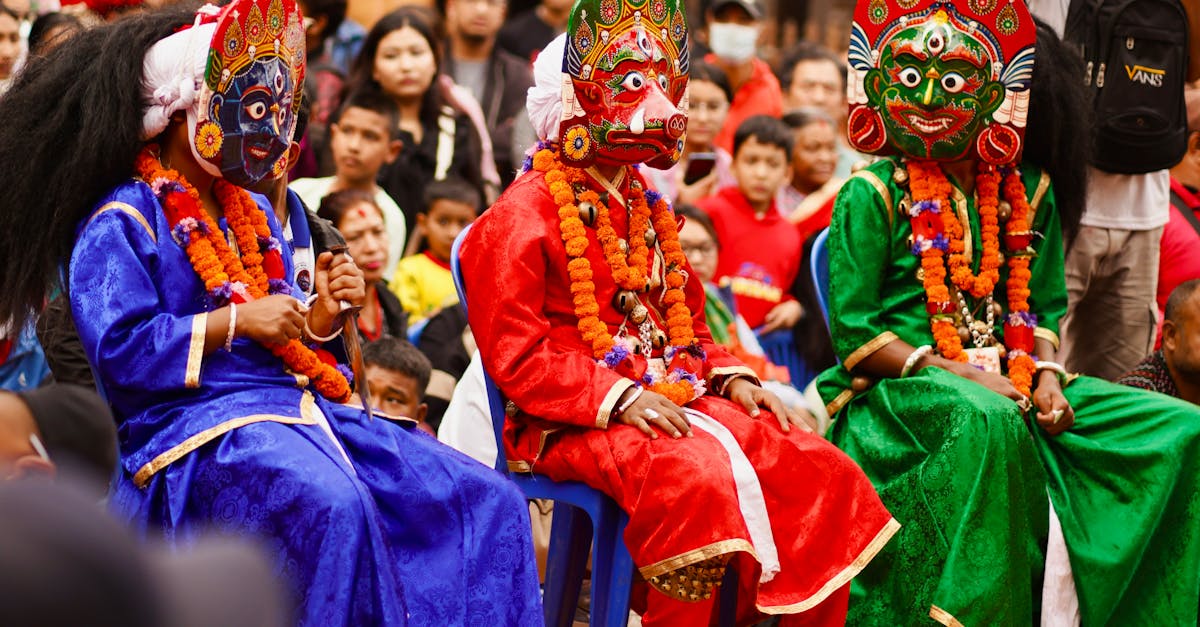 Colorful Masked Dance Ritual in Kathmandu · Free Stock Photo