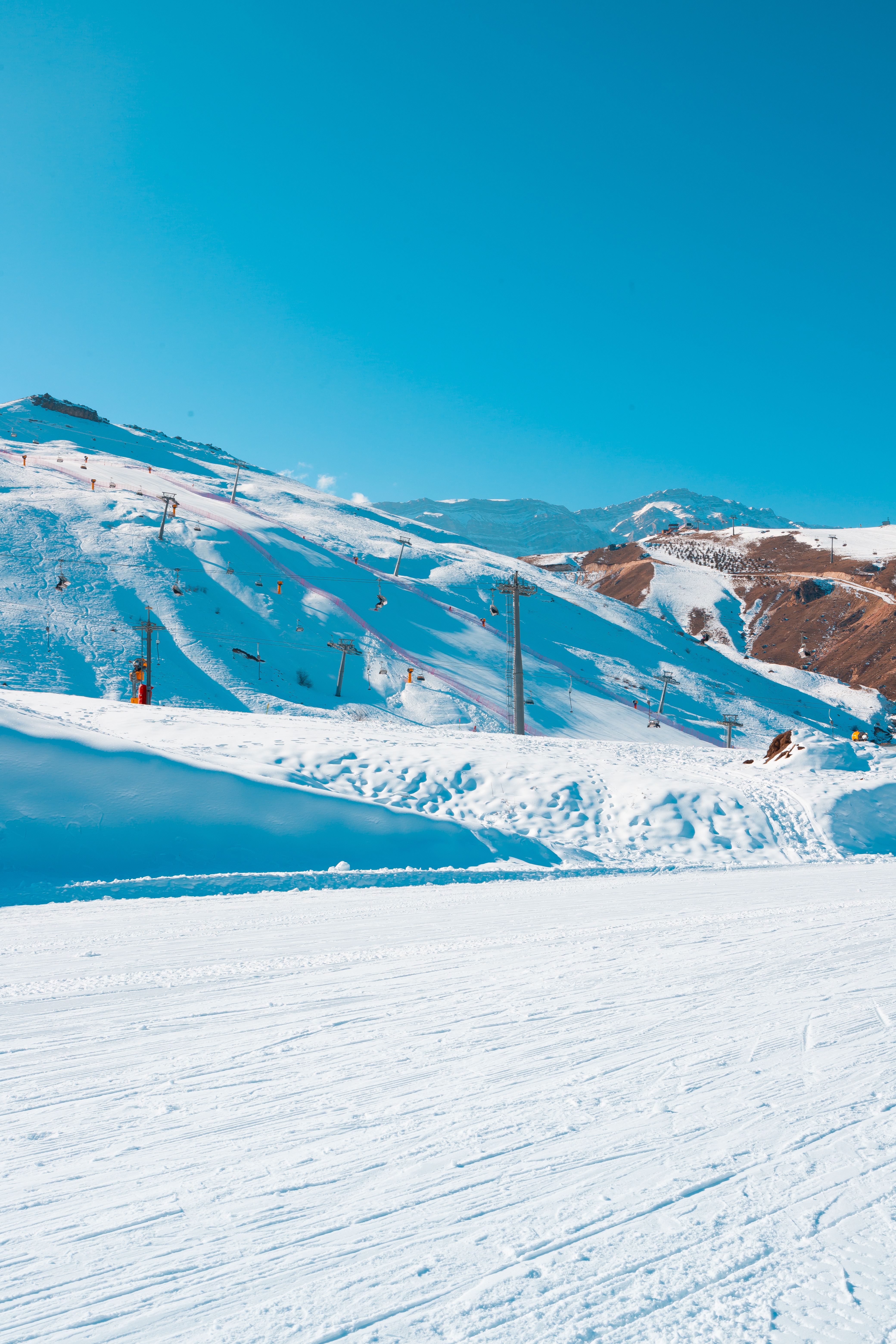 Scenic Winter Landscape in Baku's Snow-Covered Hills · Free Stock