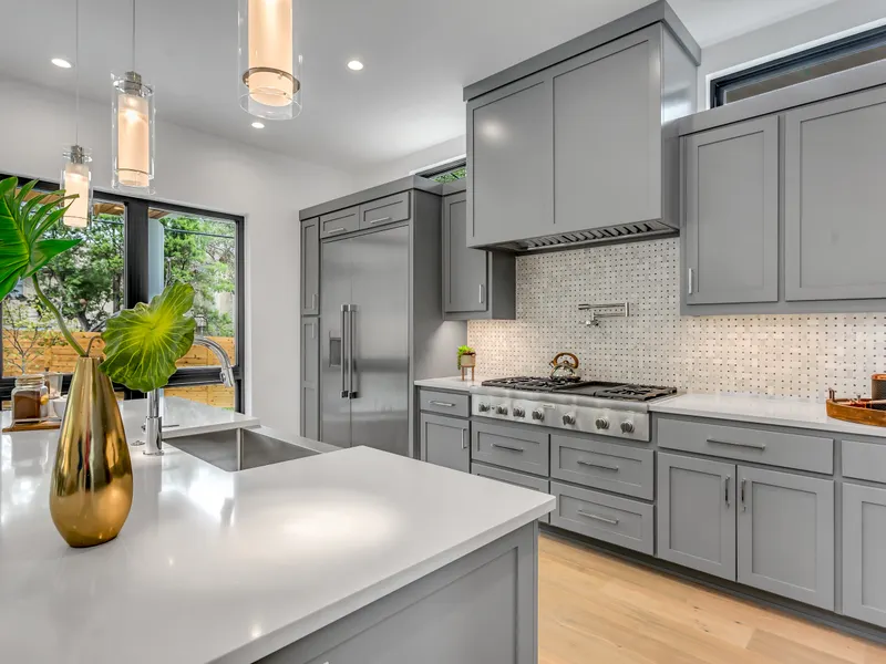 Kitchen interior with modern appliances Kitchen interior with modern appliances