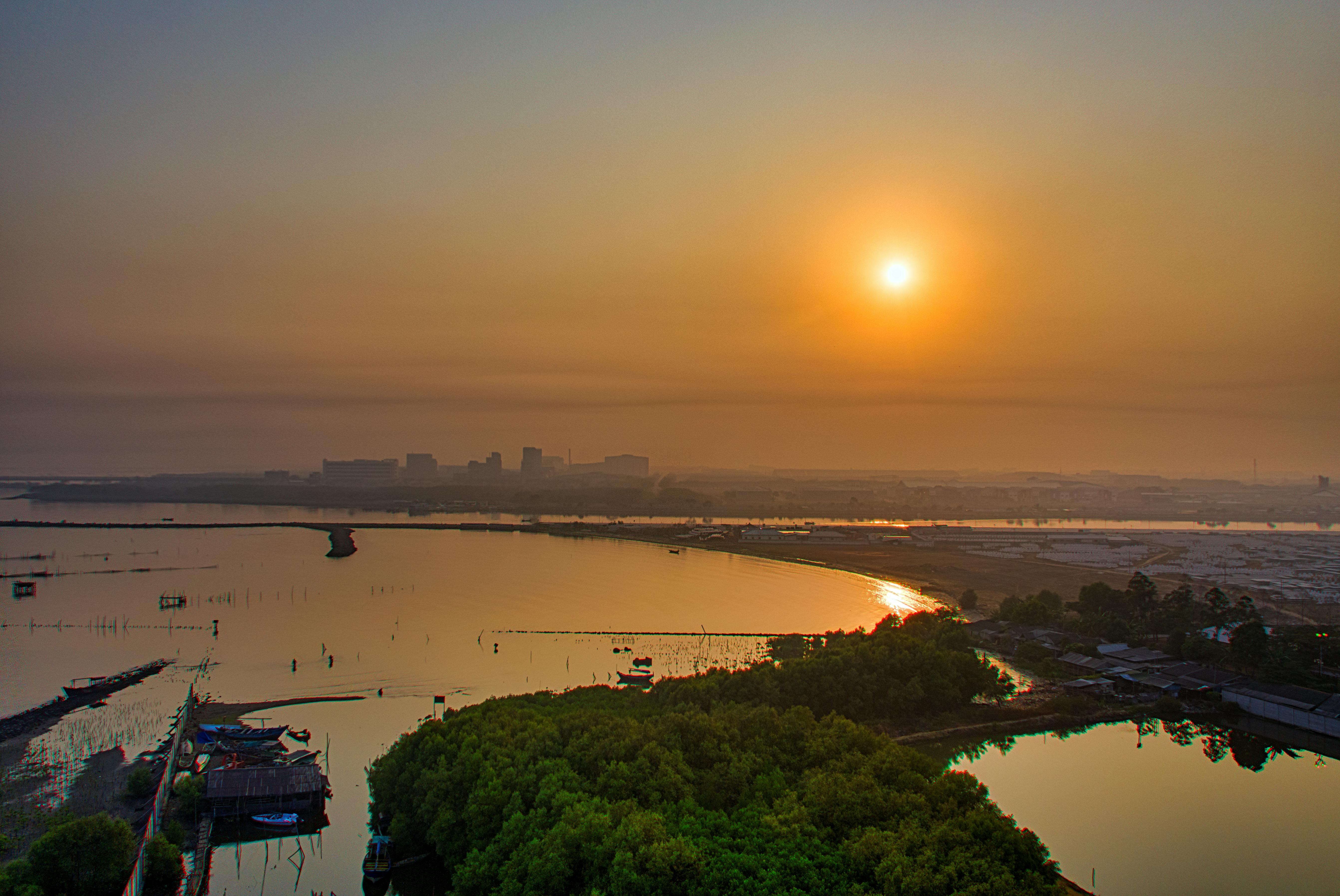 aerial photo of cityscape during golden hour