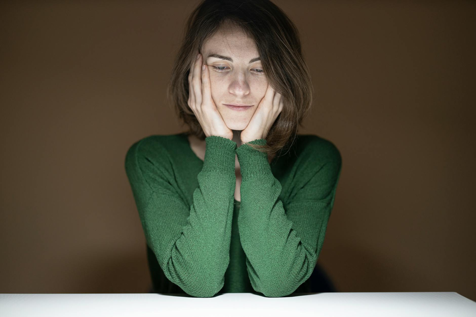 Woman Wearing Green Long Sleeved Shirt