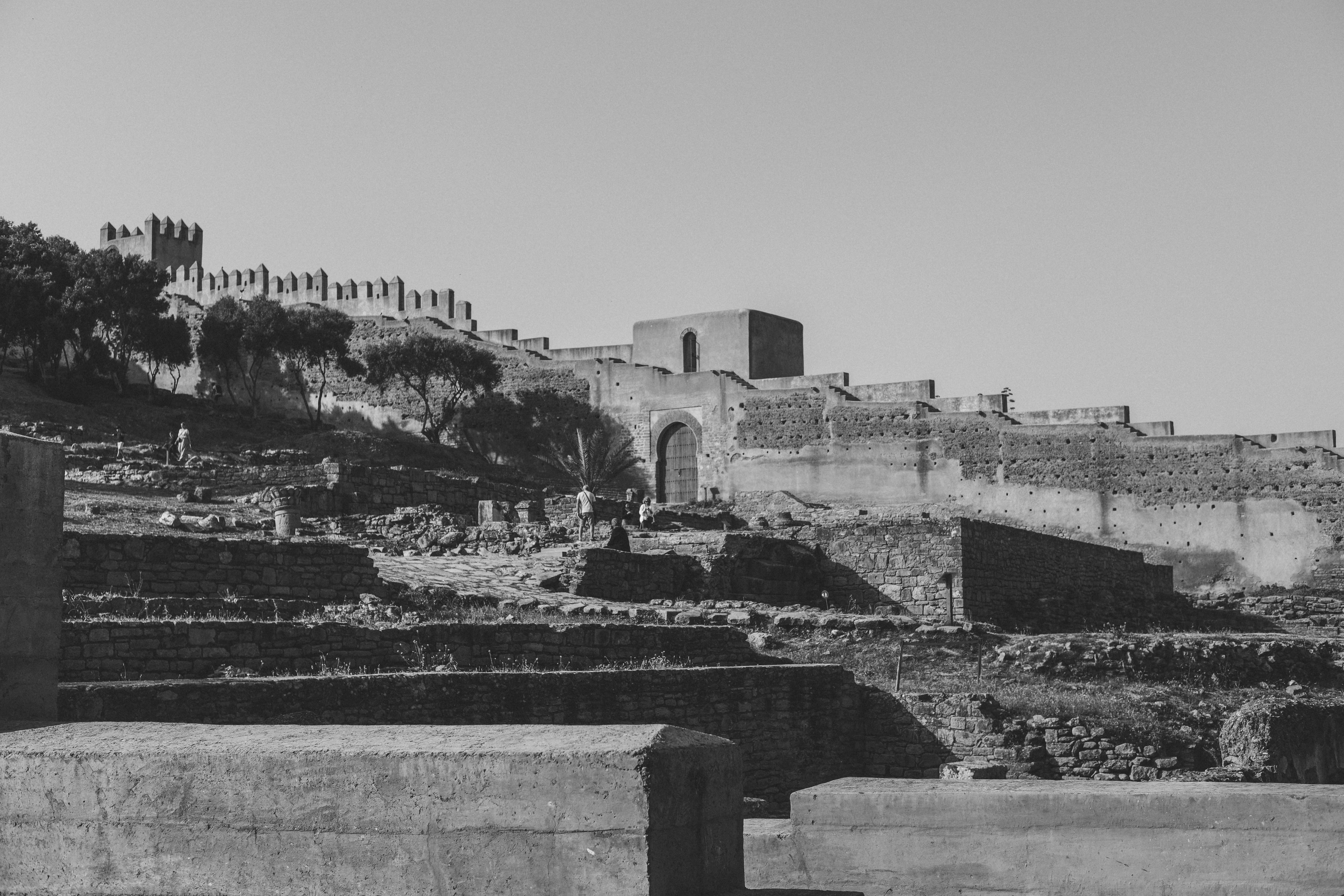 Historic fortified walls of Chellah in Rabat, Morocco.