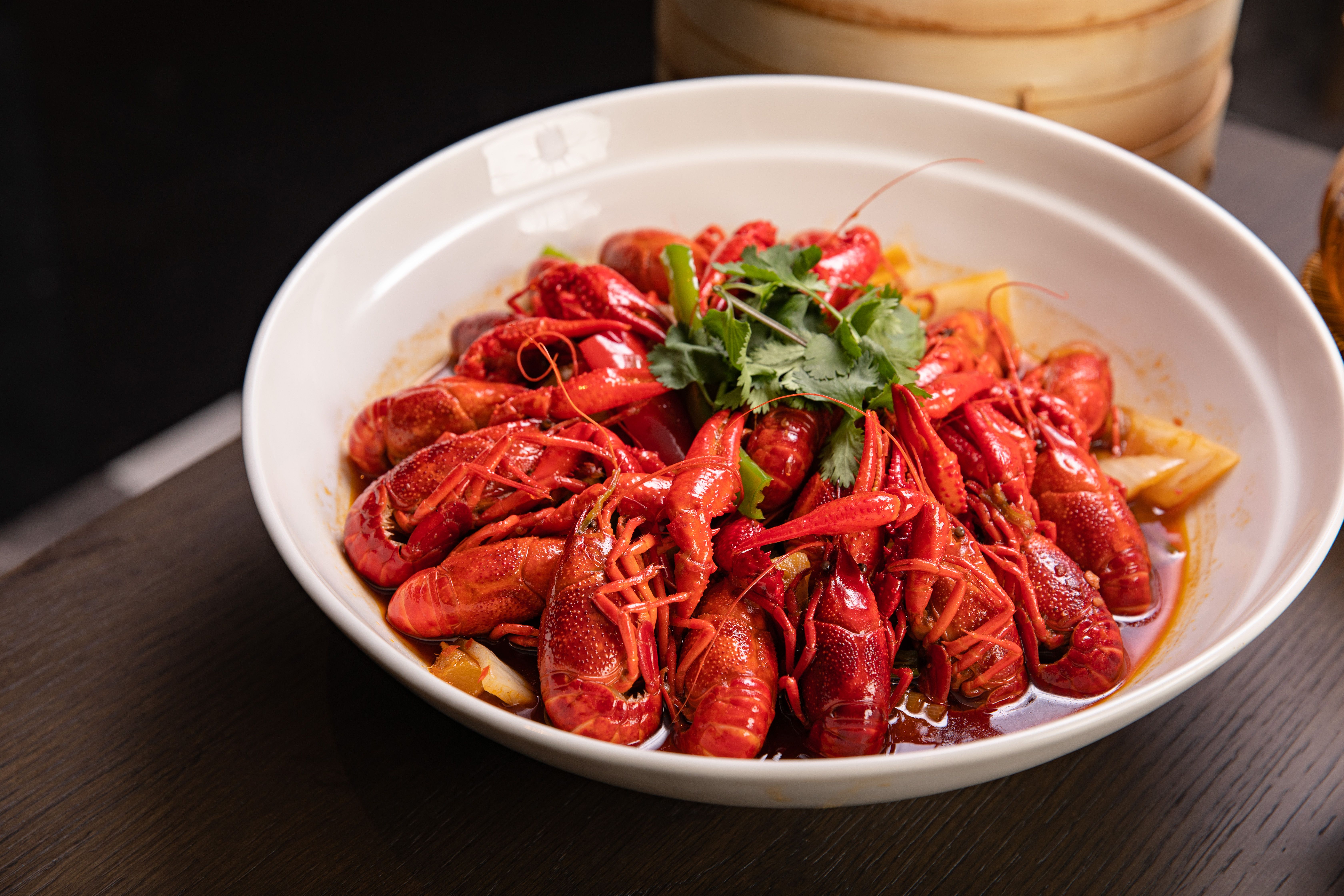 Seasoned crawfish close-up