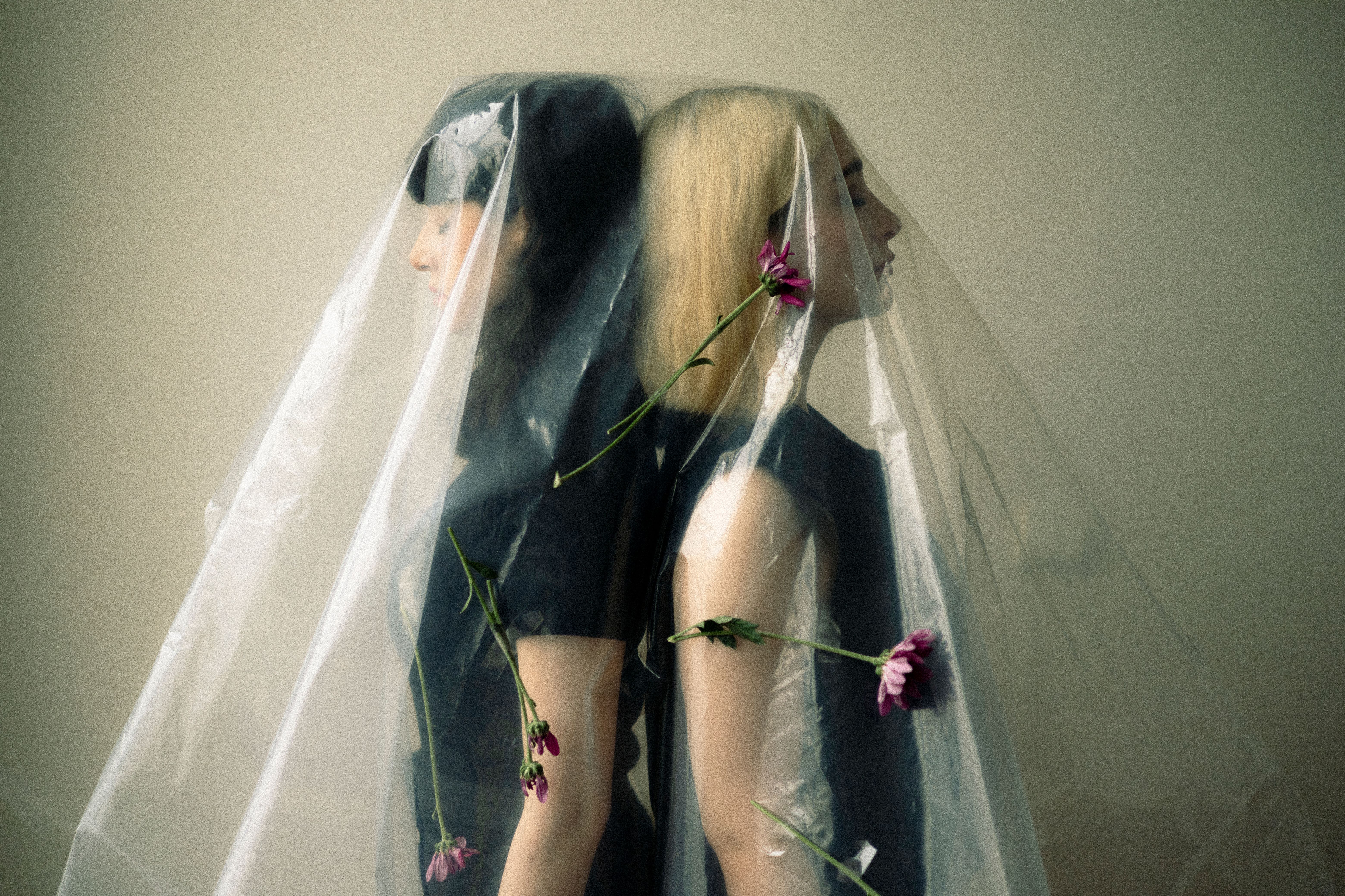 Artistic Conceptual Double Portrait with Flowers · Free Stock Photo