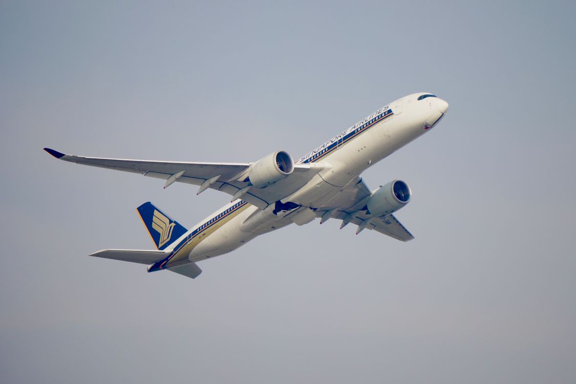 With Flight Commercial Airplane in Flight Against Clear Sky · Free Stock Photo