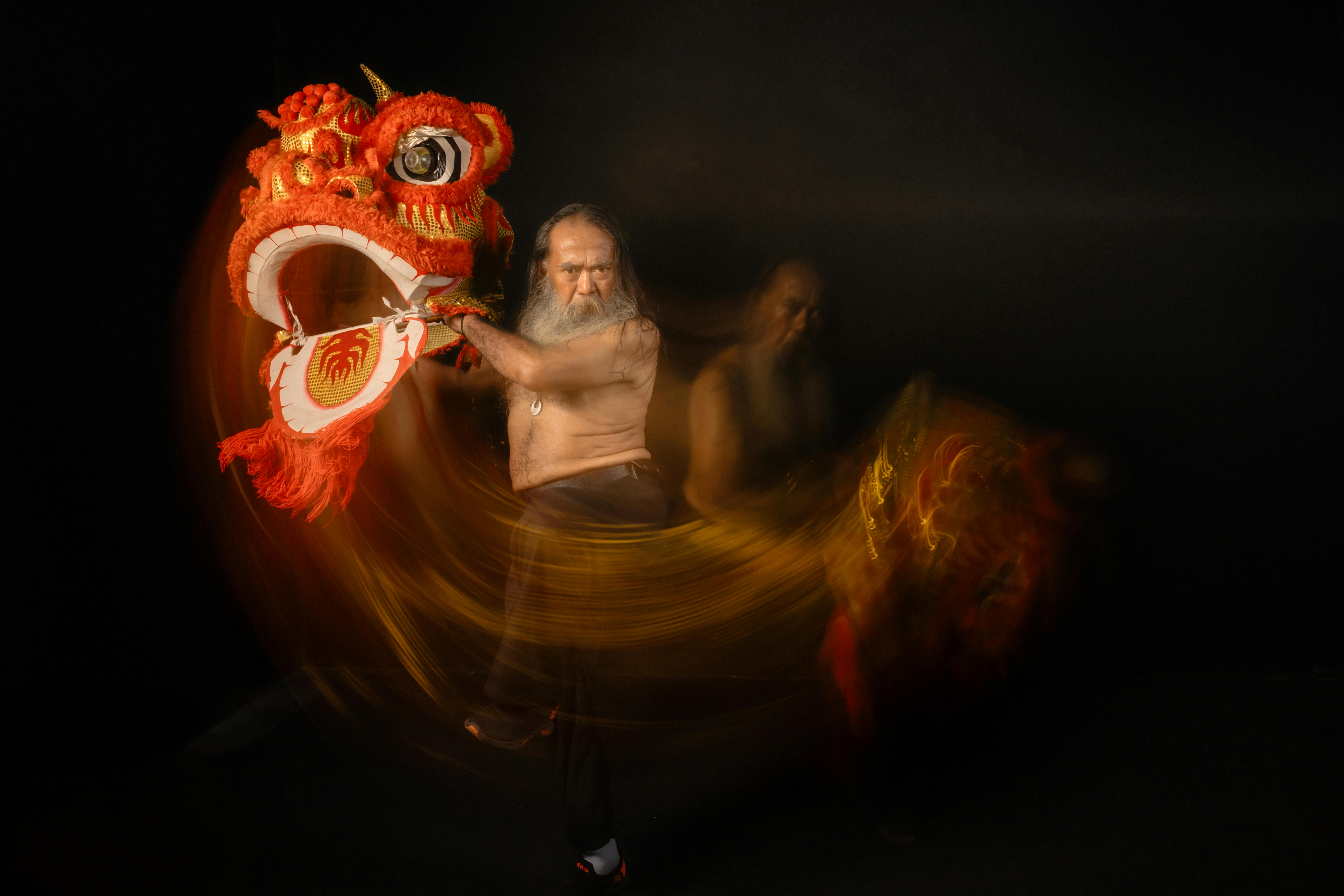 Dynamic Motion Capture of Lion Dance Performer · Free Stock Photo