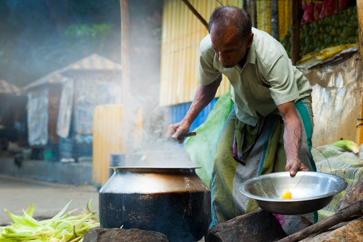 Man Cooking Outdoor