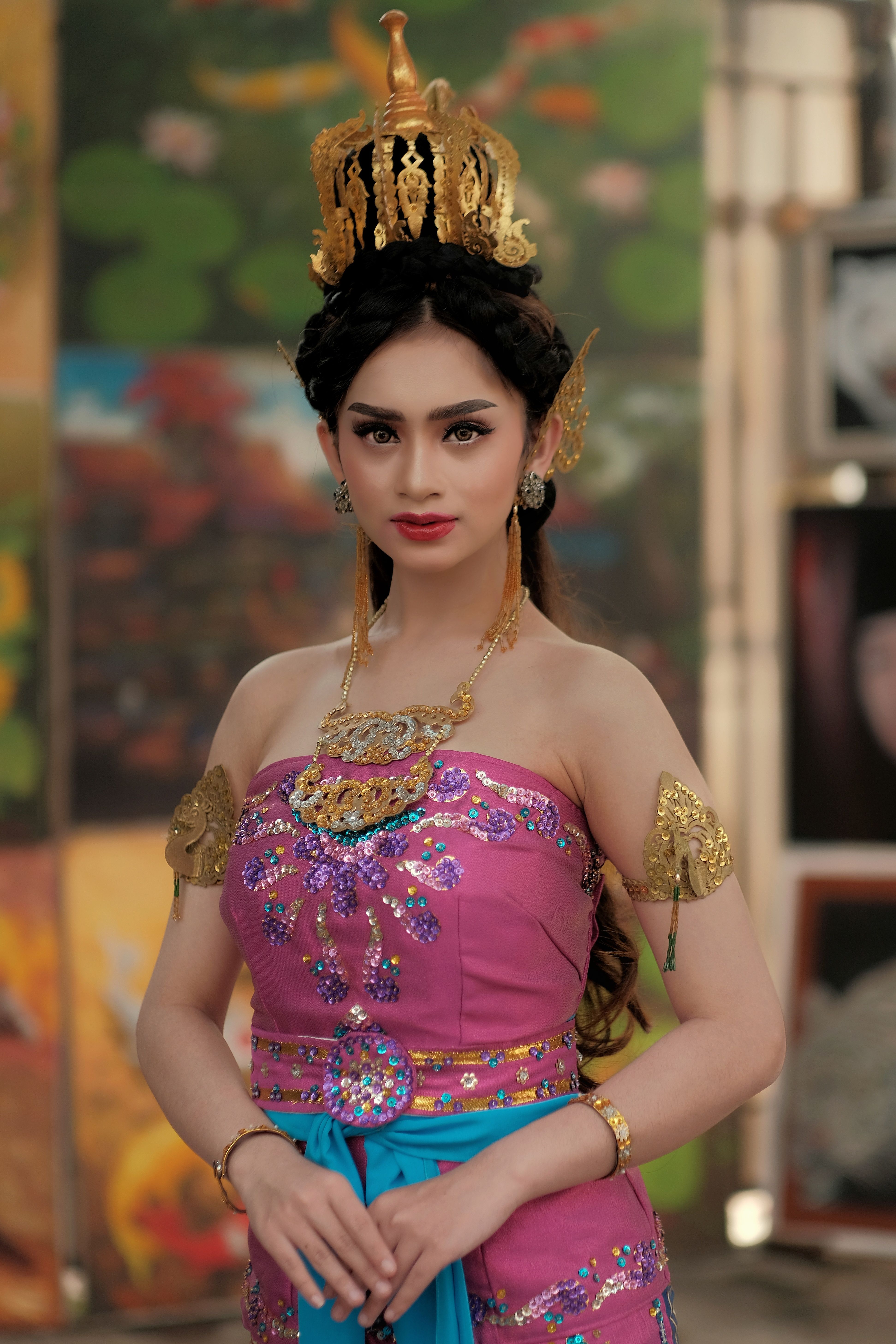 Traditional Indonesian Dance Costume Portrait