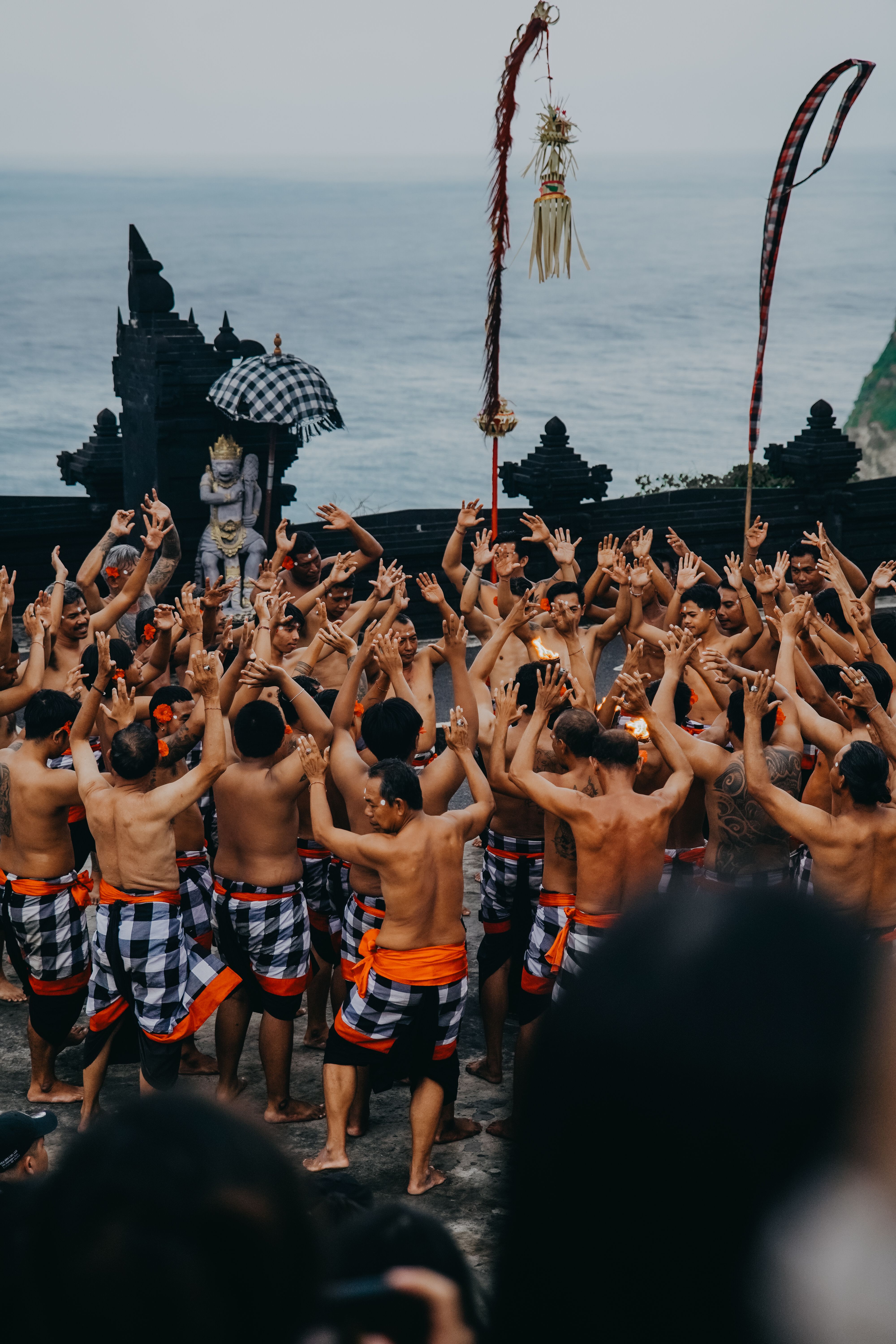 Traditional Balinese Kecak Dance Ceremony by the Sea · Free Stock Photo