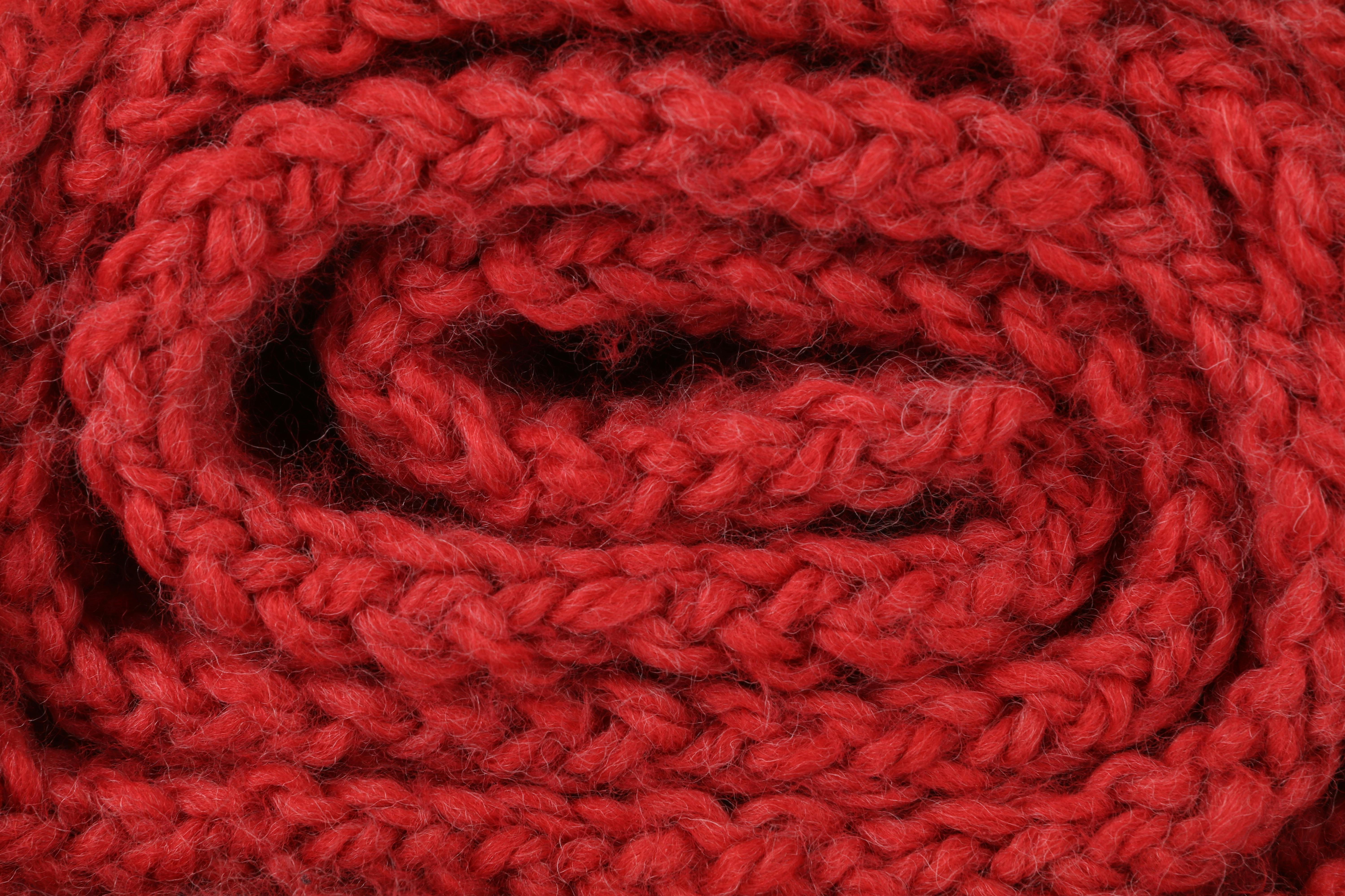 Free stock photo of knitwear, red, yarn