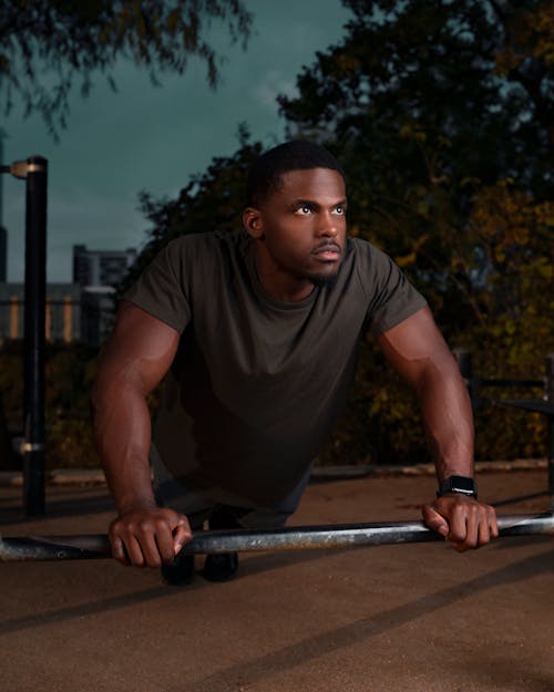 Man Doing Push-ups