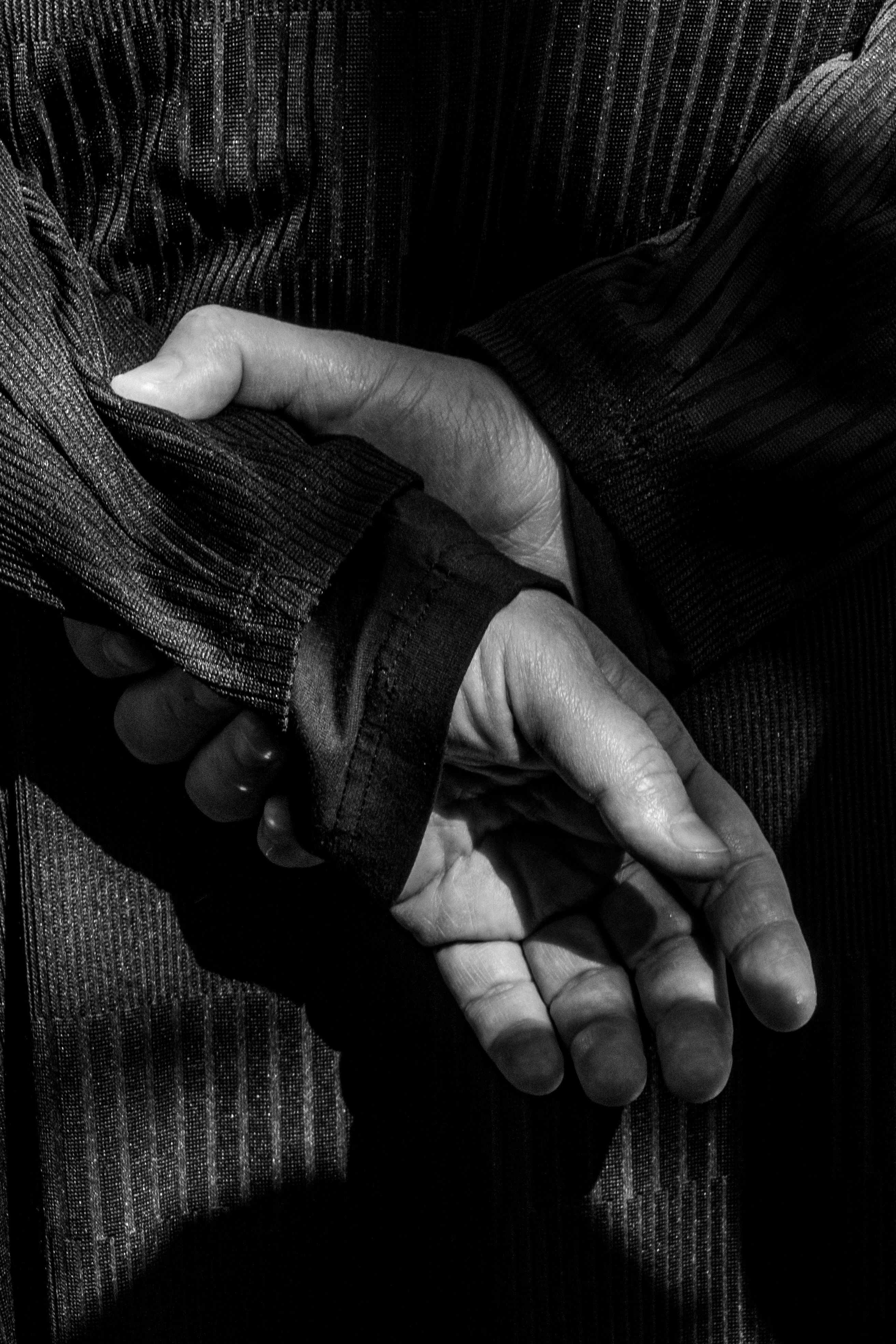 Black and White Artistic Close-up of Hands · Free Stock Photo