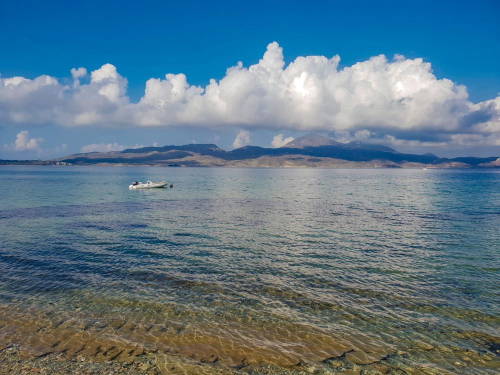 Image Compression Background Tranquil Seascape of Milos Island, Greece · Free Stock Photo