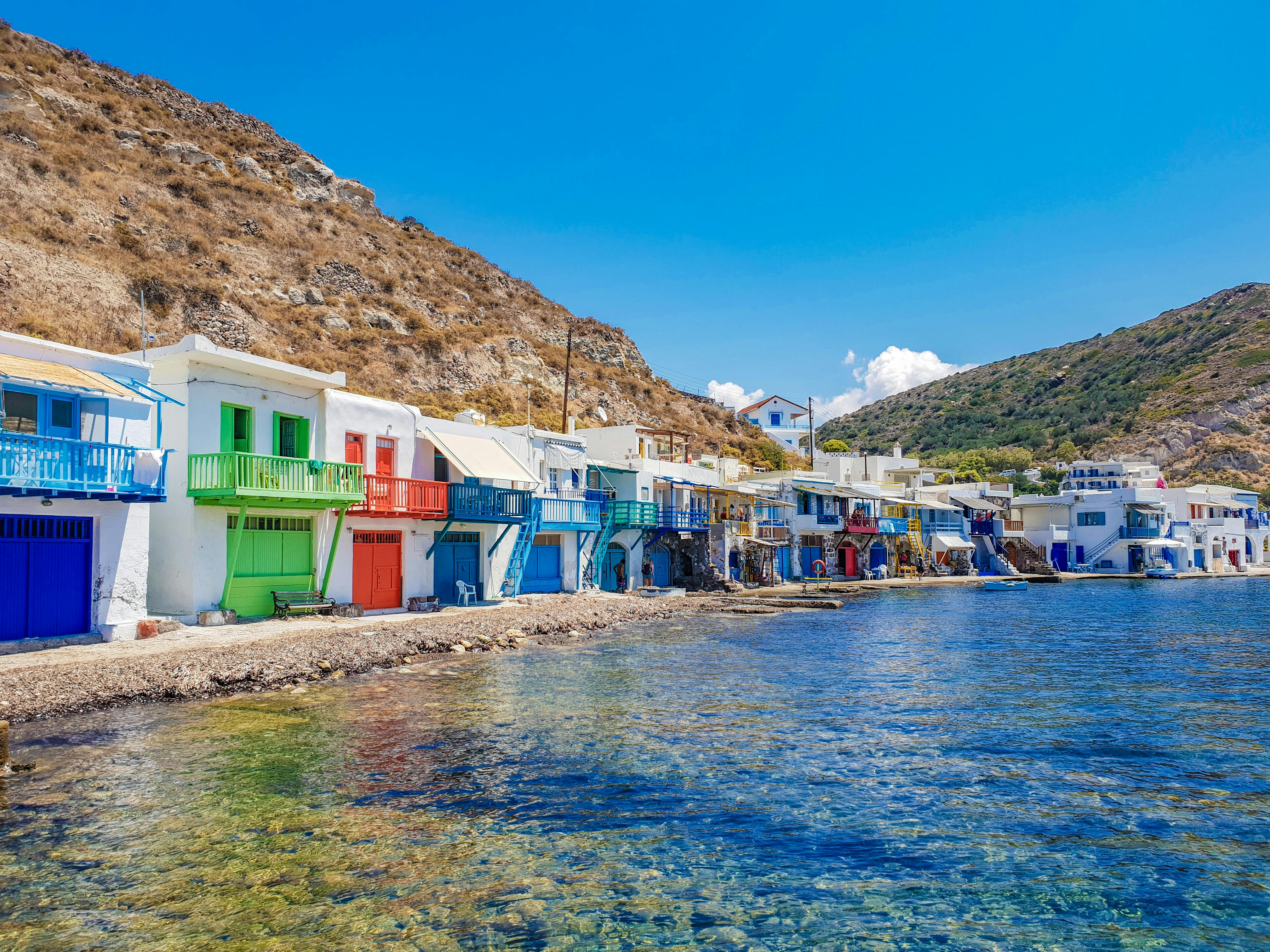 Colorful Seaside Houses in Mandrakia, Milos