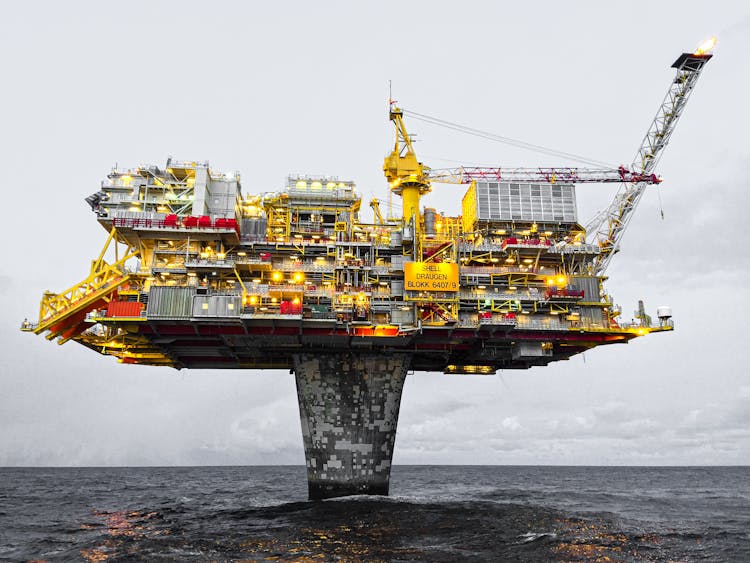 Offshore Drilling Rig On Body Of Water