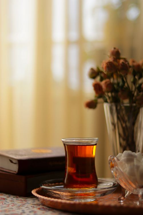 Free A cup of tea while enjoying the poems of Hafiz Stock Photo