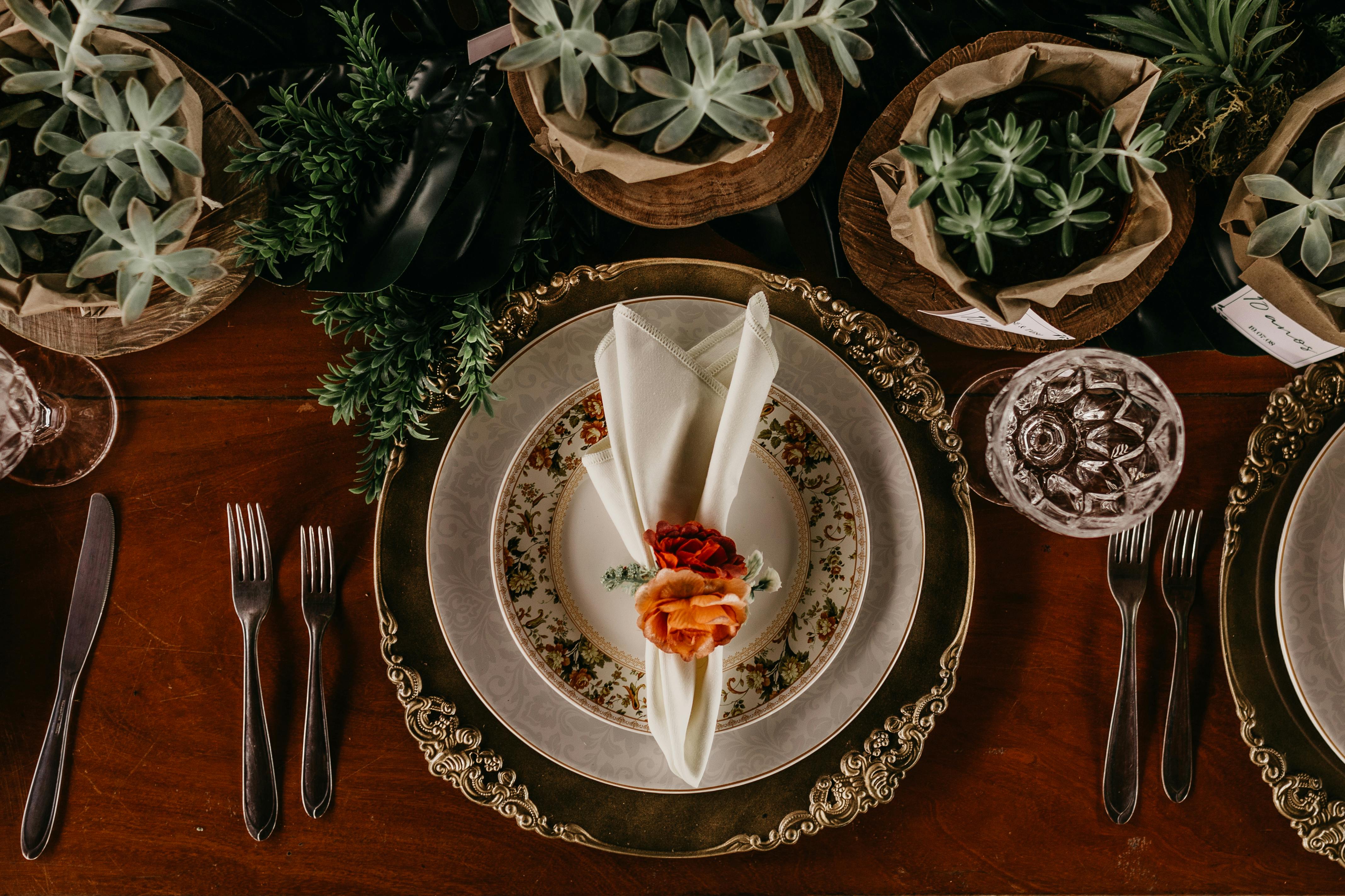 table napkin on plate