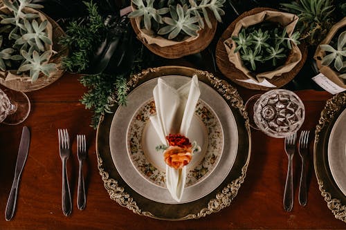 Free Table Napkin on Plate Stock Photo